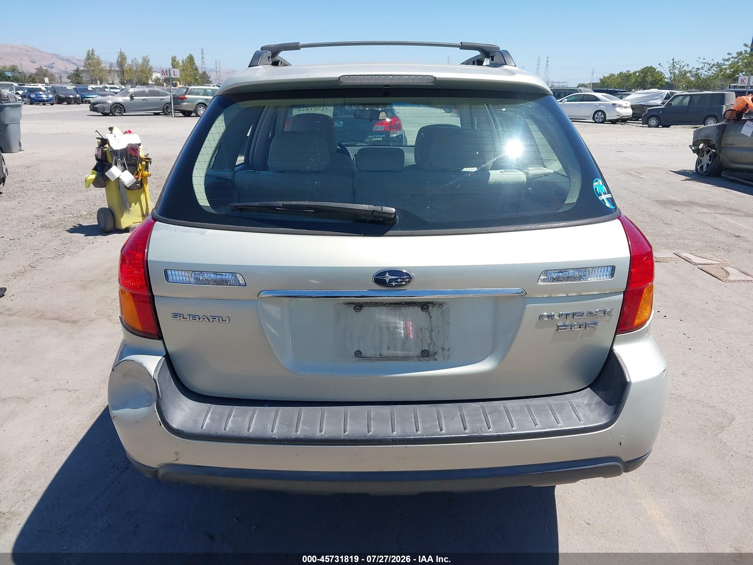 2006 Subaru Outback 3.0r Серебряный vin: 4S4BP84C864334720