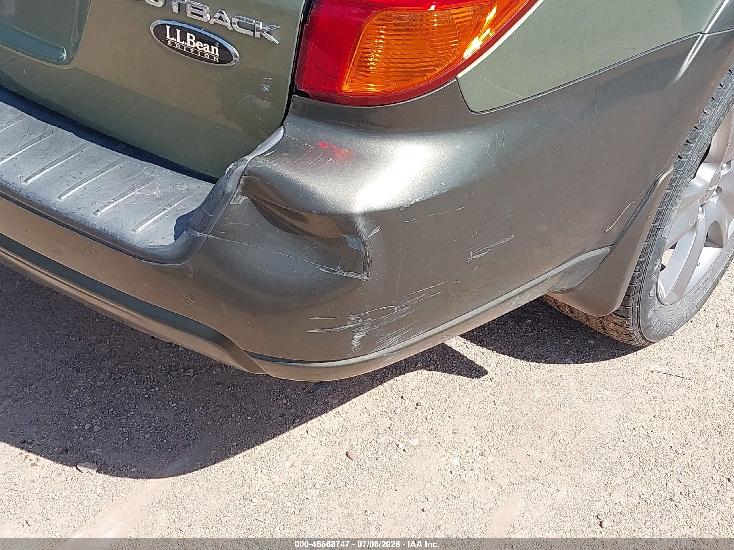 2005 Subaru Outback 3.0r L.l. Bean Edition Green vin: 4S4BP86C054370901