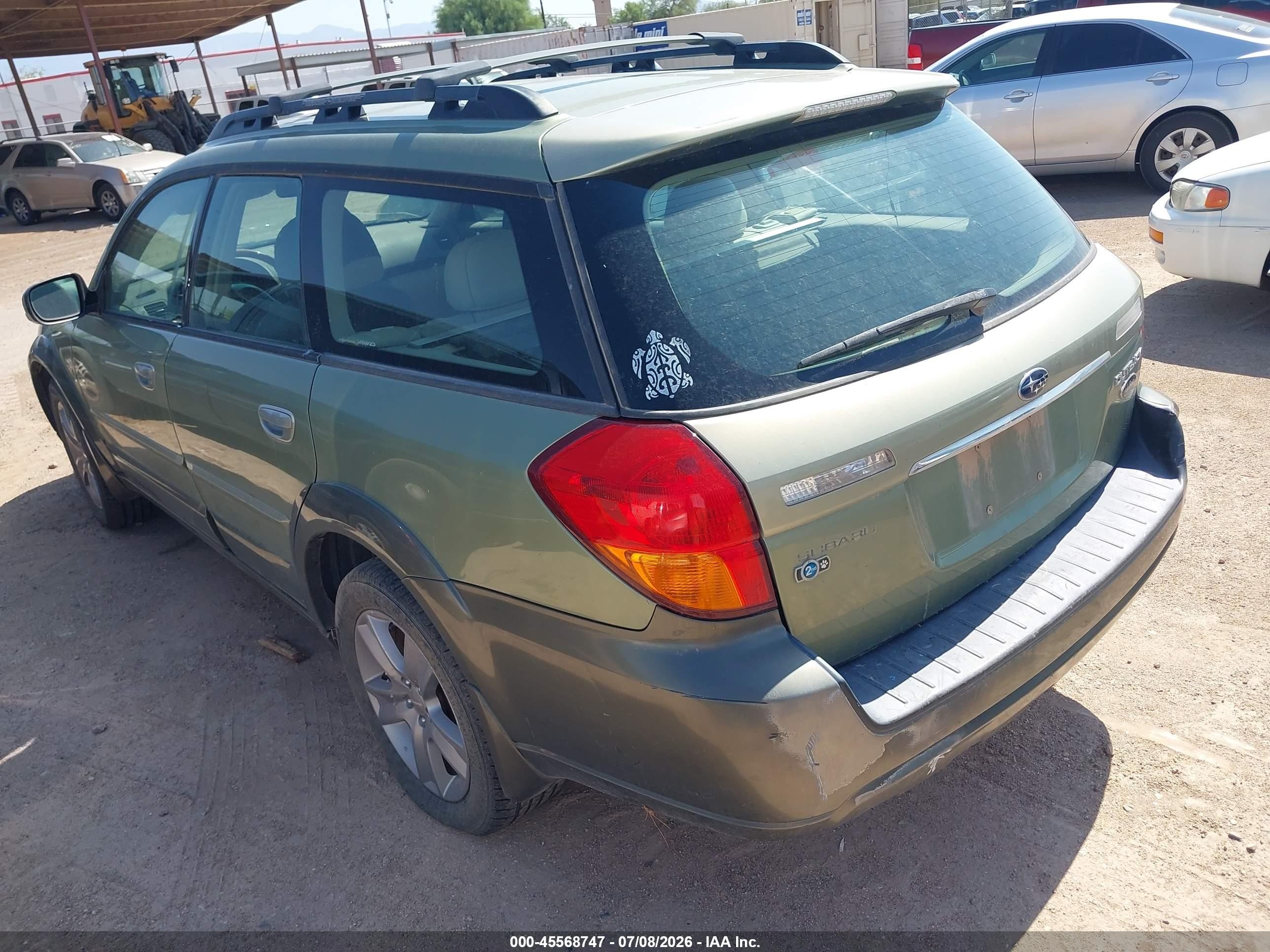 2005 Subaru Outback 3.0r L.l. Bean Edition Green vin: 4S4BP86C054370901