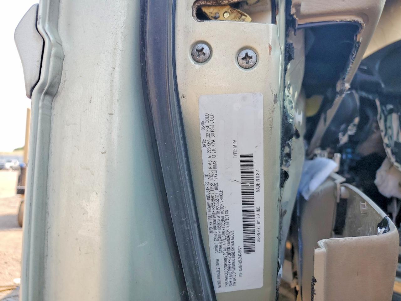 2005 Subaru Outback Outback H6 R Ll Bean Gold vin: 4S4BP86C054379727