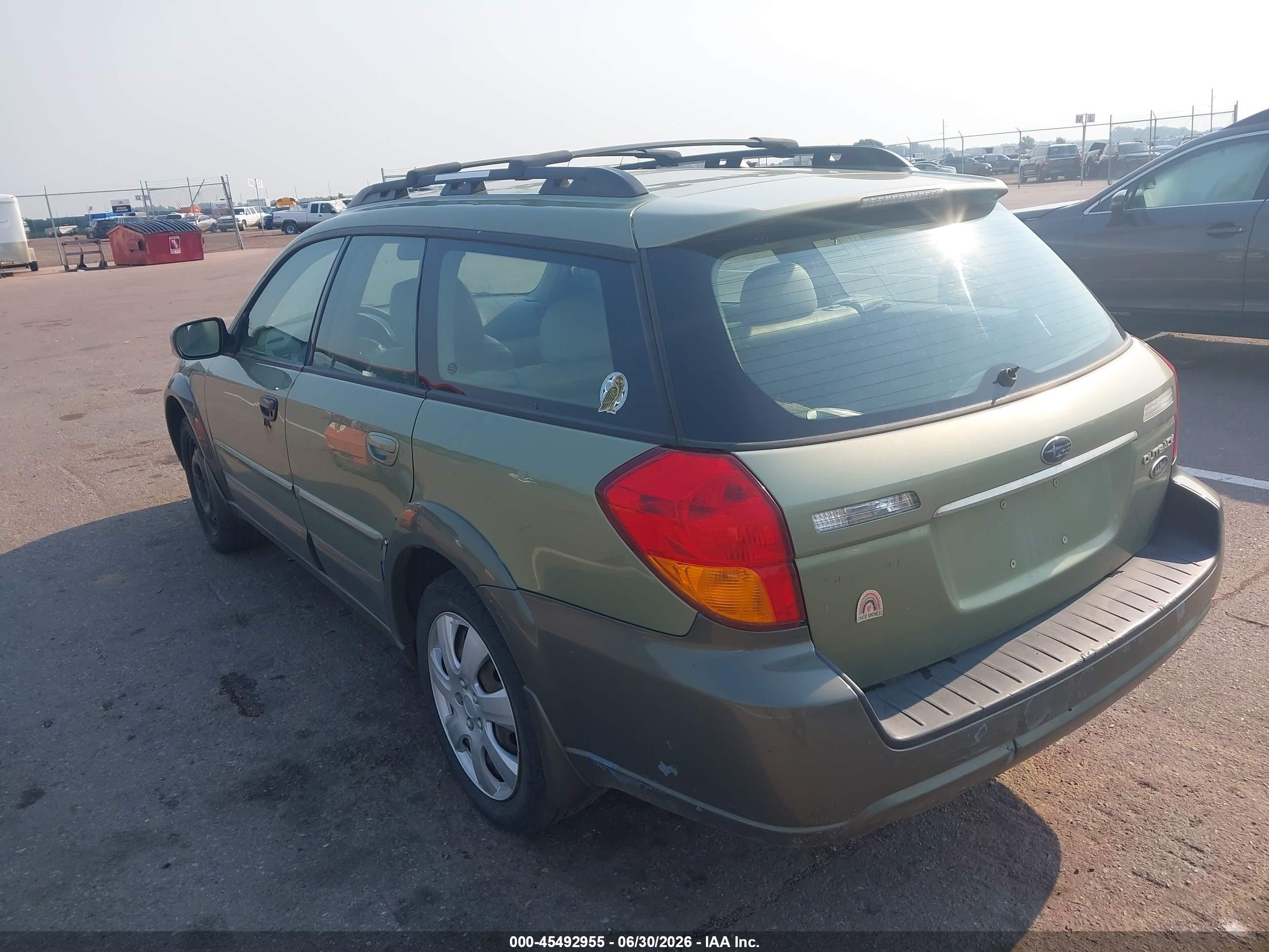 2006 Subaru Outback 3.0r L.l. Bean Edition Зеленый vin: 4S4BP86C364323573