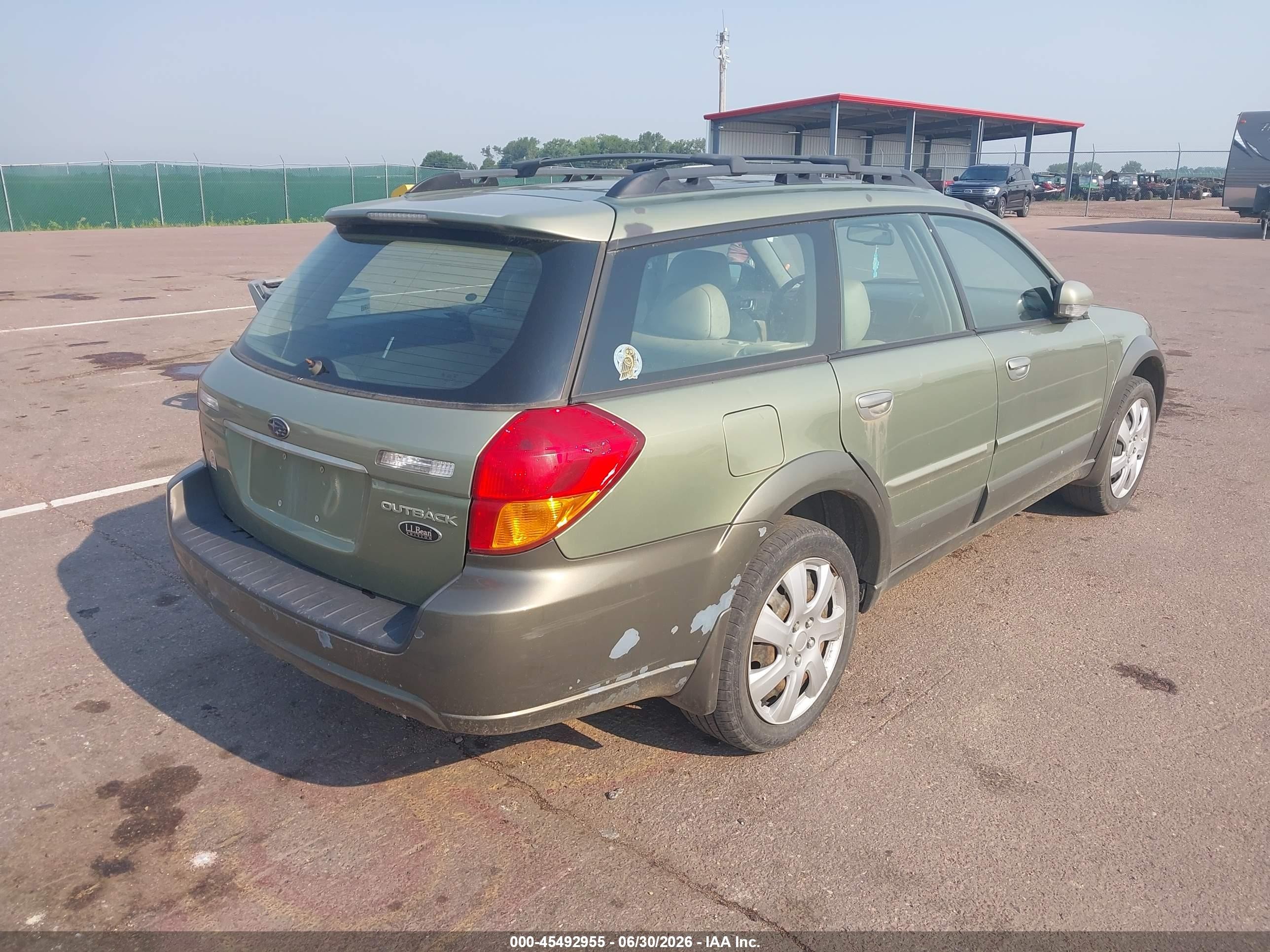 2006 Subaru Outback 3.0r L.l. Bean Edition Зеленый vin: 4S4BP86C364323573