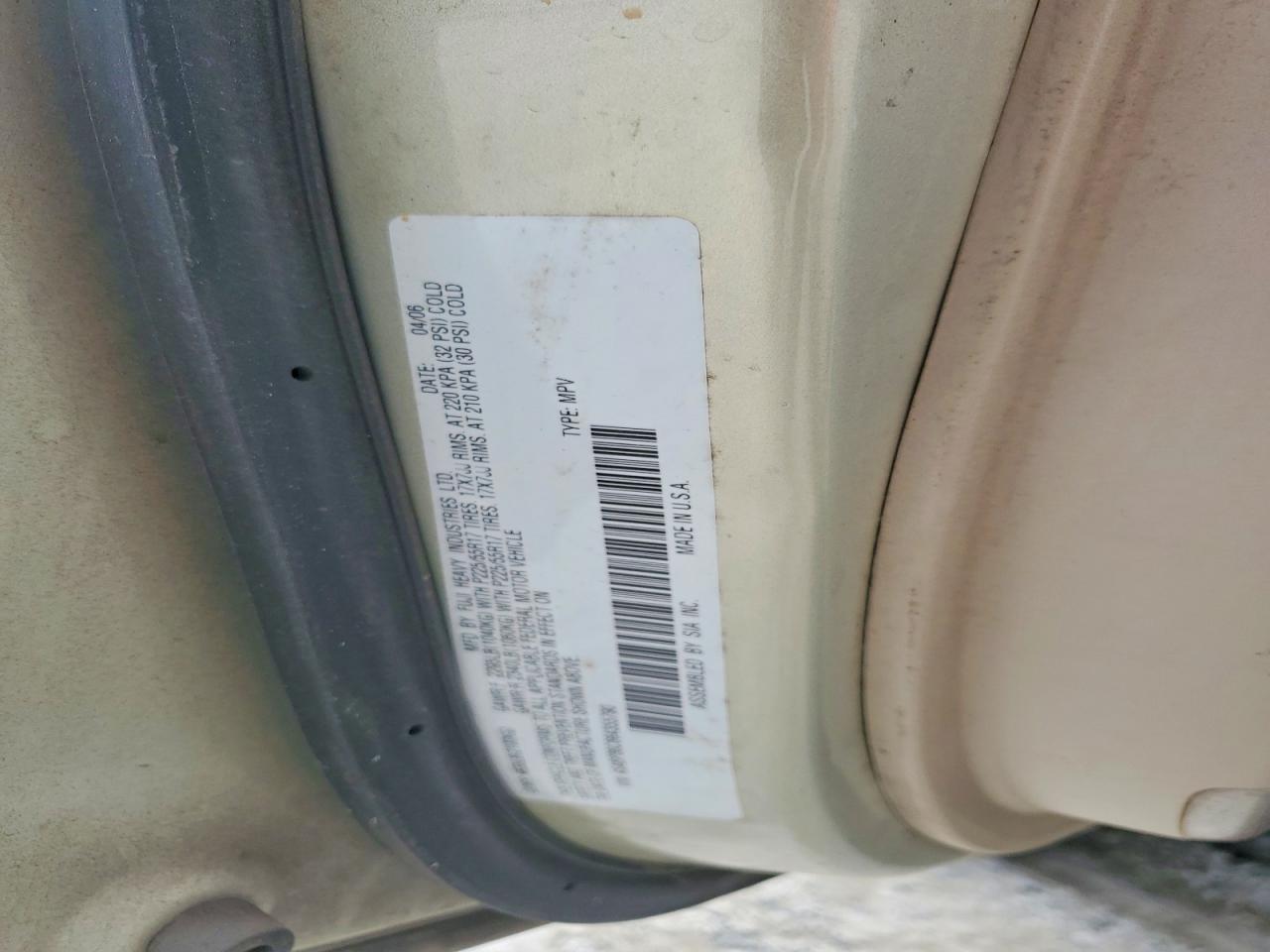 2006 Subaru Outback Outback 3.0r Ll Bean Gray vin: 4S4BP86C664355790