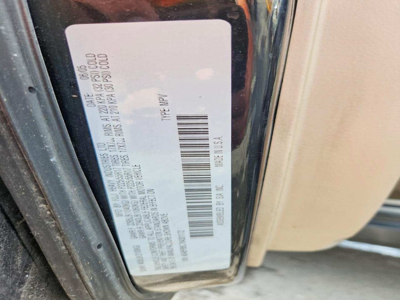 2006 Subaru Outback Outback 3.0r Ll Bean Black vin: 4S4BP86C764301172