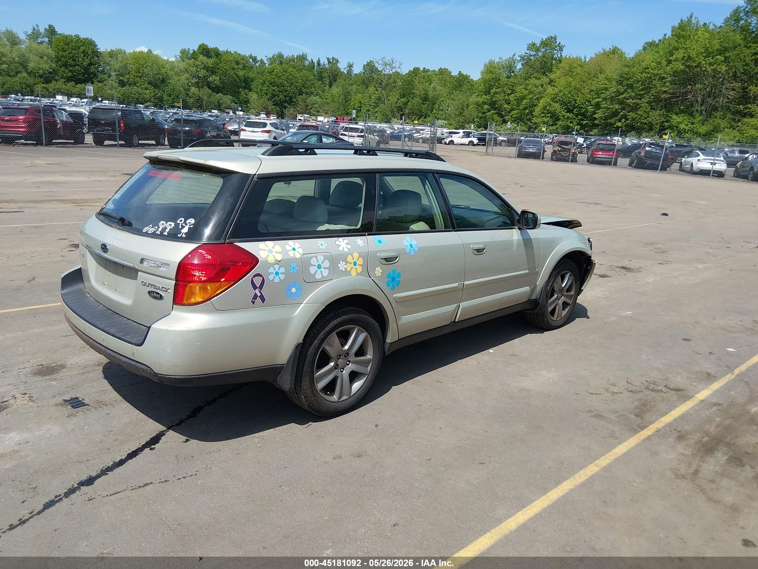 2006 Subaru Outback 3.0r L.l. Bean Edition Green vin: 4S4BP86C864327862