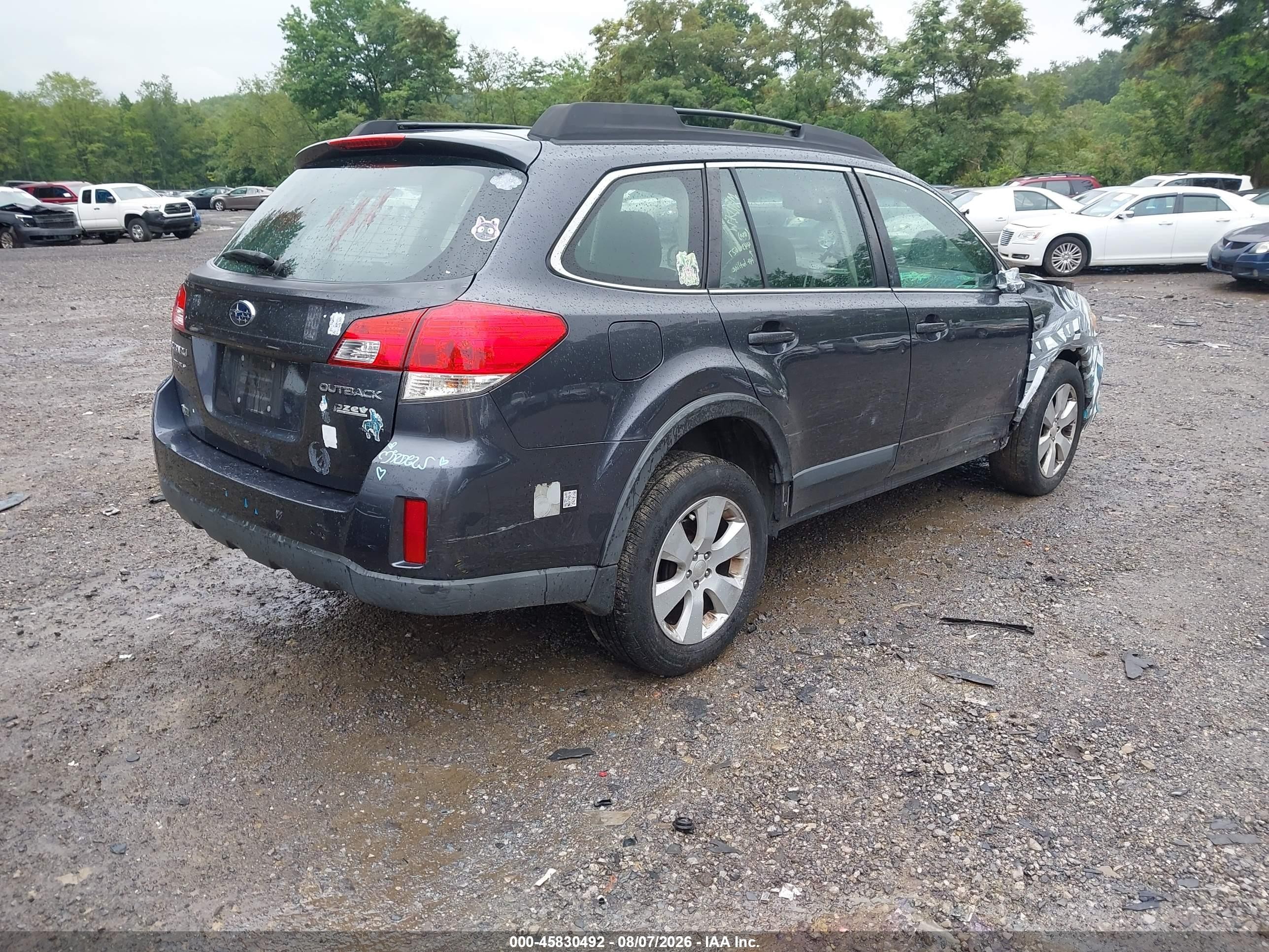 2012 Subaru Outback 2.5i Gray vin: 4S4BRBAC0C3278043
