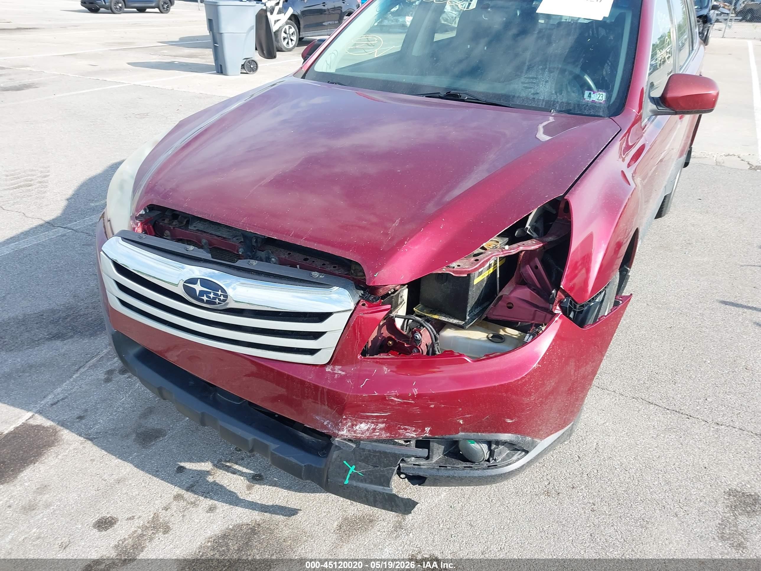 2012 Subaru Outback 2.5i Red vin: 4S4BRBAC0C3281251