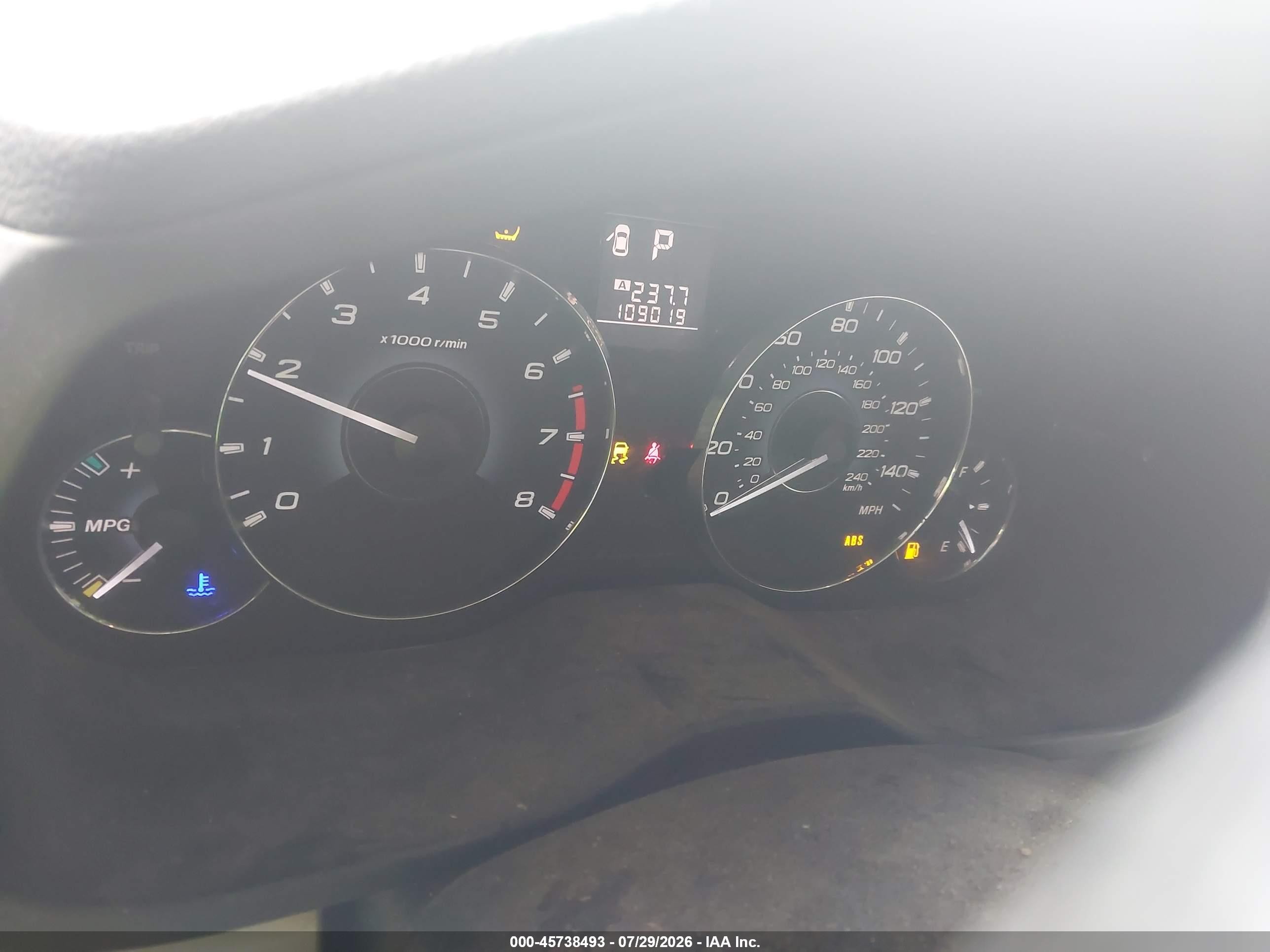 2012 Subaru Outback 2.5i Blue vin: 4S4BRBAC0C3284280