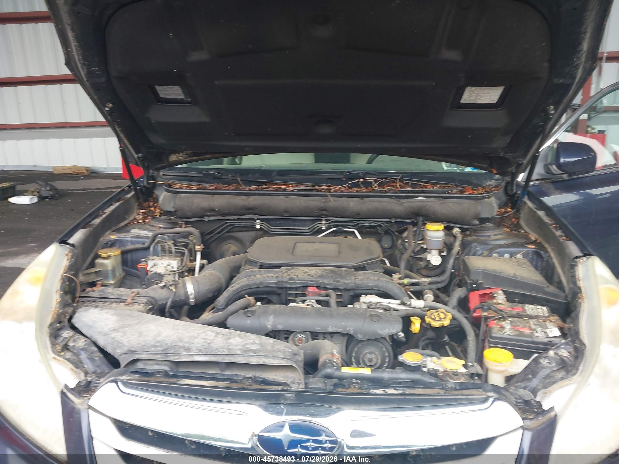 2012 Subaru Outback 2.5i Blue vin: 4S4BRBAC0C3284280