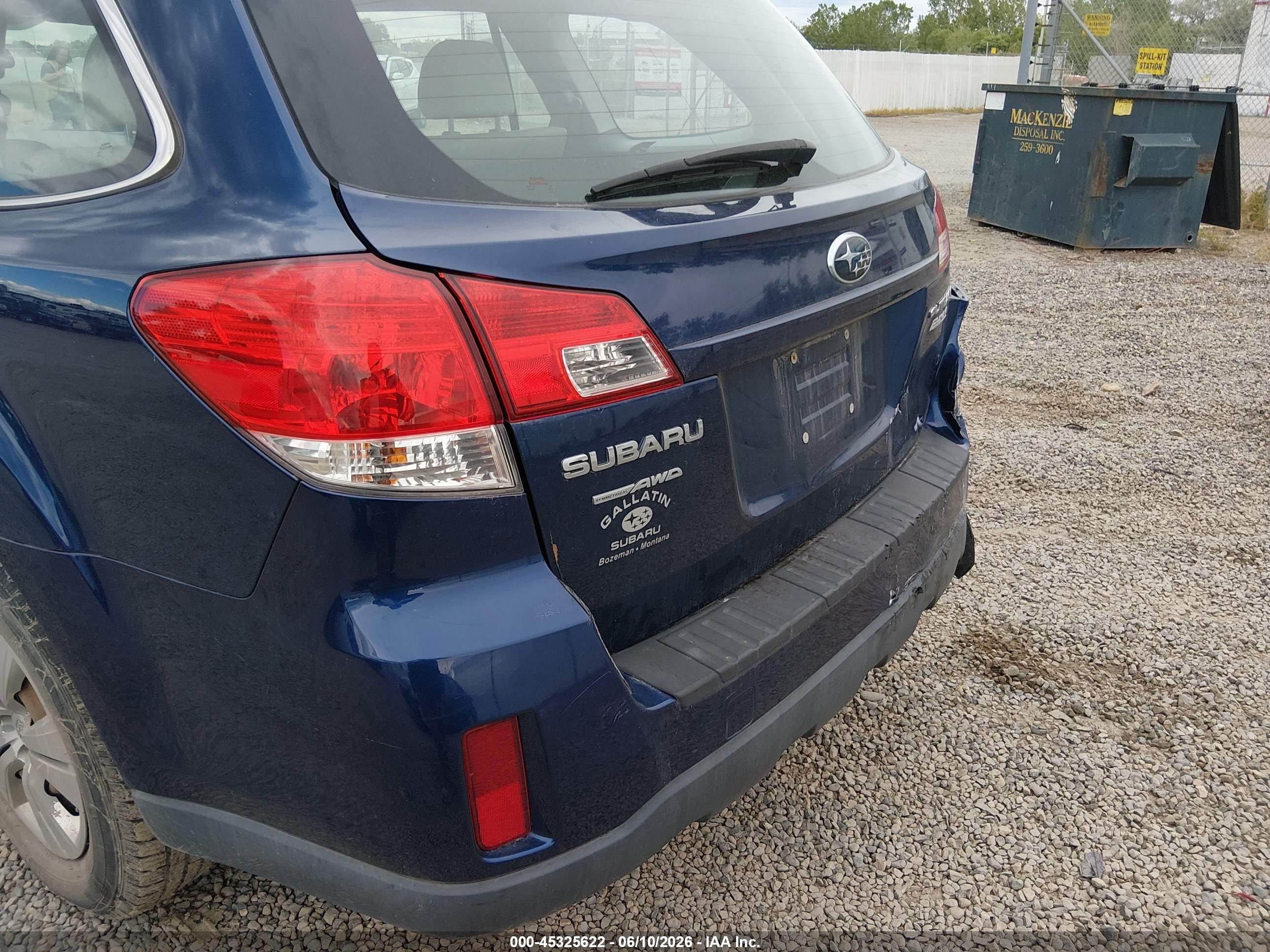 2011 Subaru Outback 2.5i Blue vin: 4S4BRBAC1B3328091
