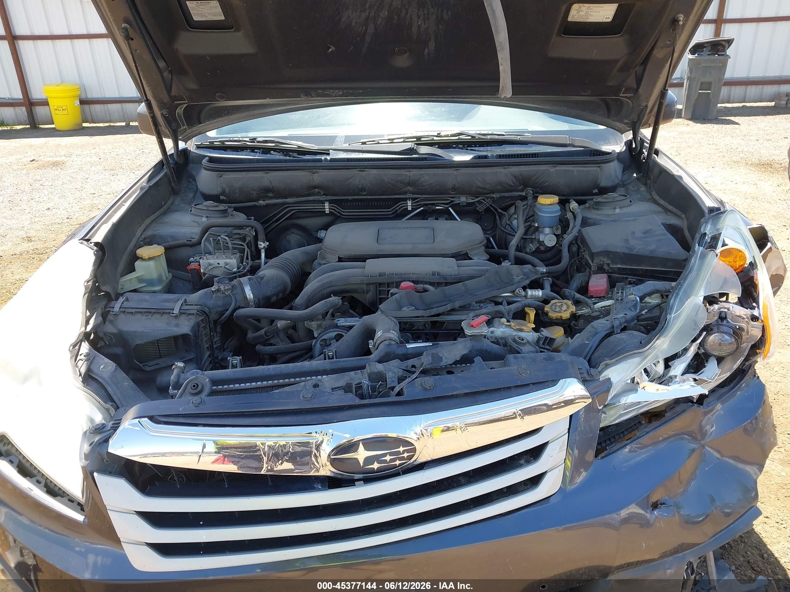 2012 Subaru Outback 2.5i Gray vin: 4S4BRBAC1C3263003