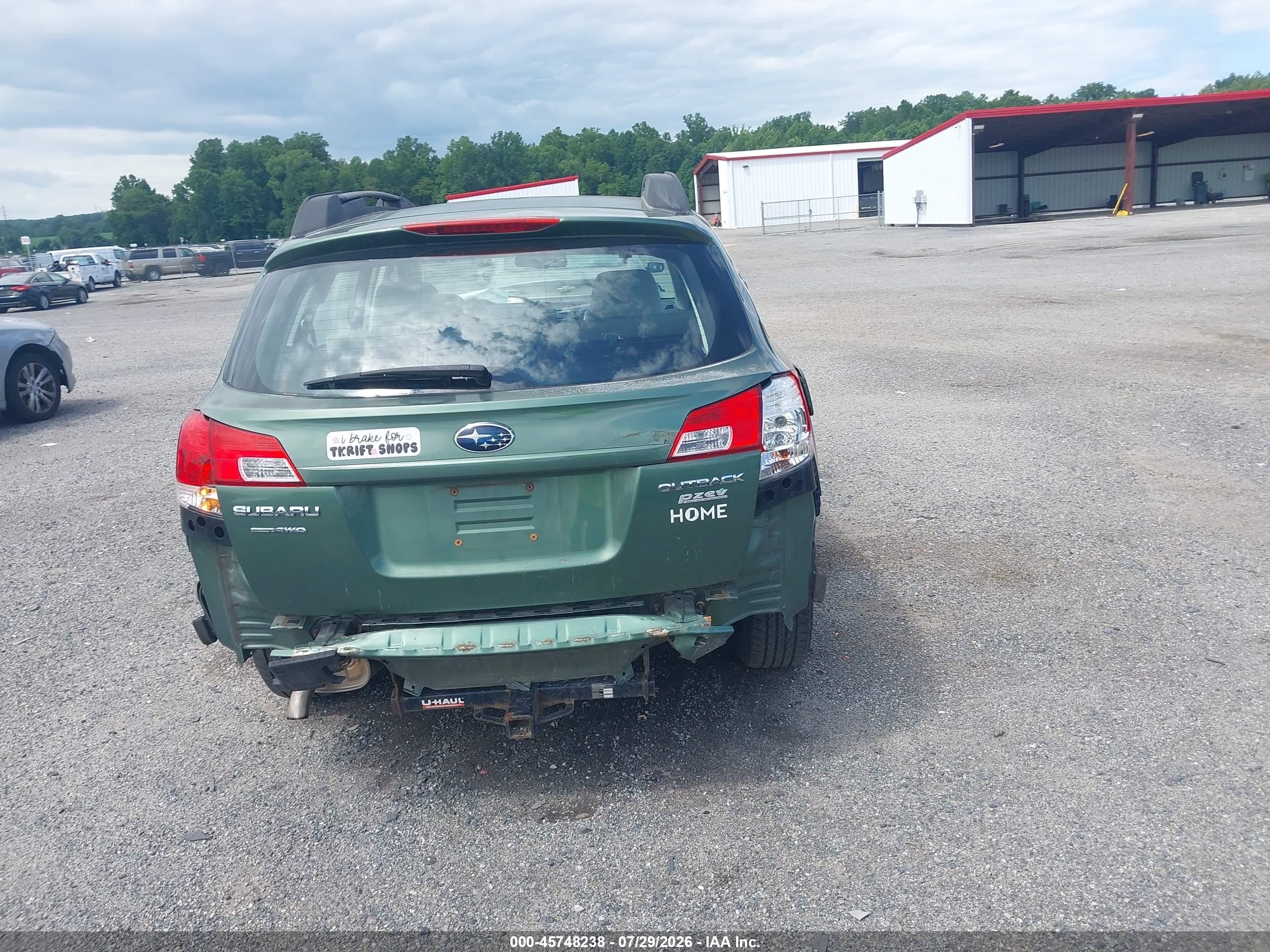2011 Subaru Outback 2.5i Green vin: 4S4BRBAC2B3328195