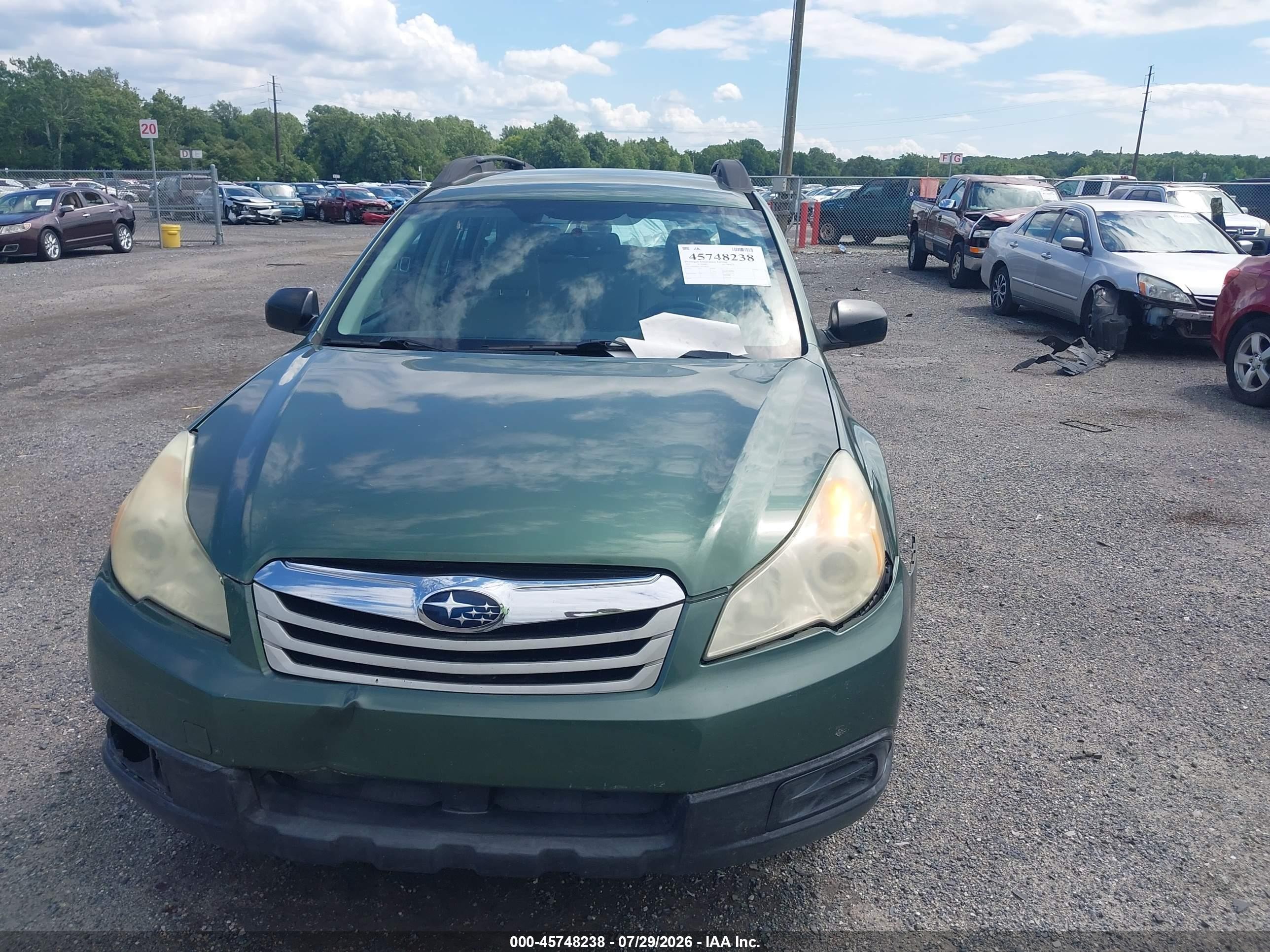 2011 Subaru Outback 2.5i Green vin: 4S4BRBAC2B3328195