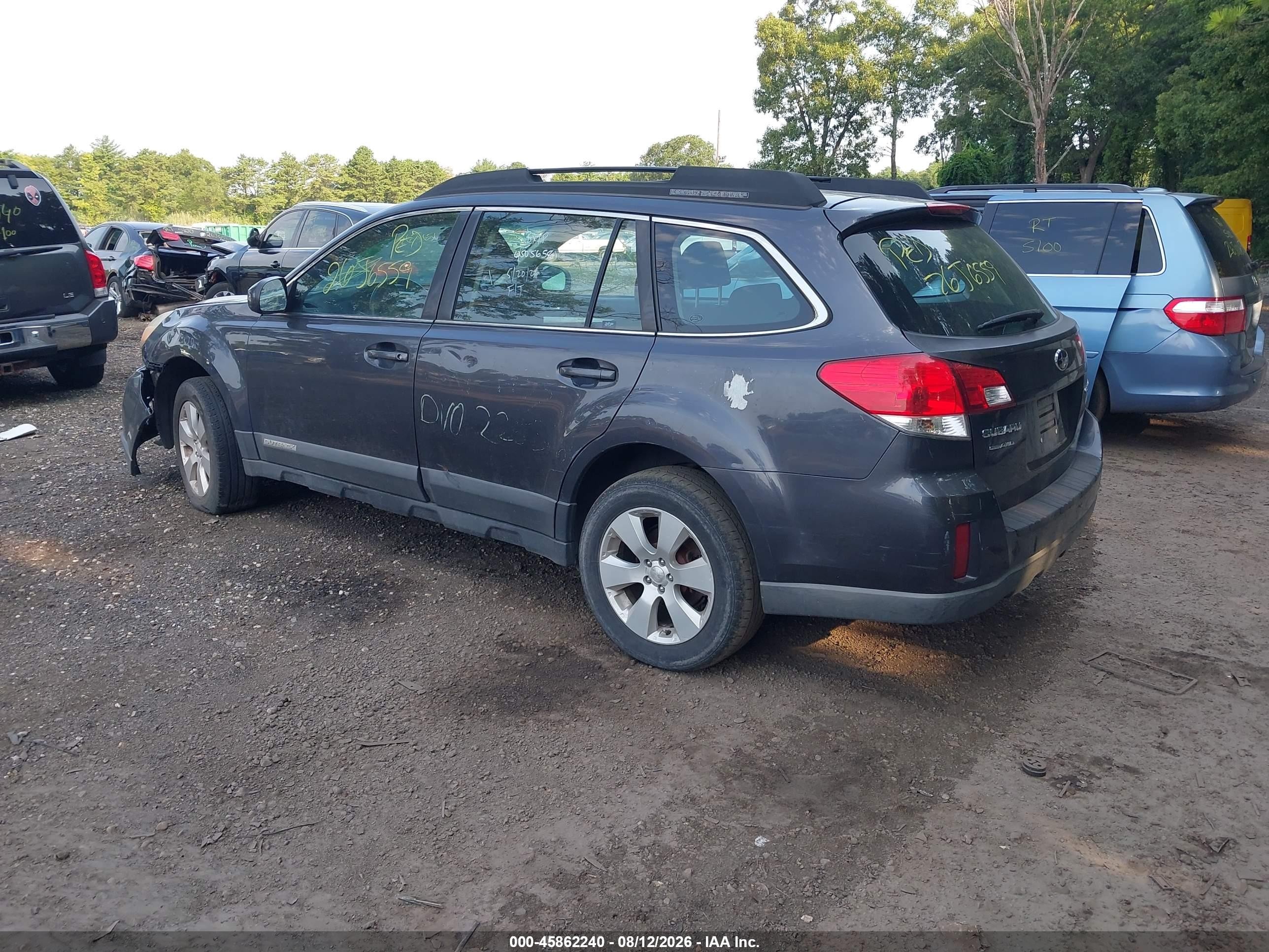 2012 Subaru Outback 2.5i Gray vin: 4S4BRBAC4C3252982
