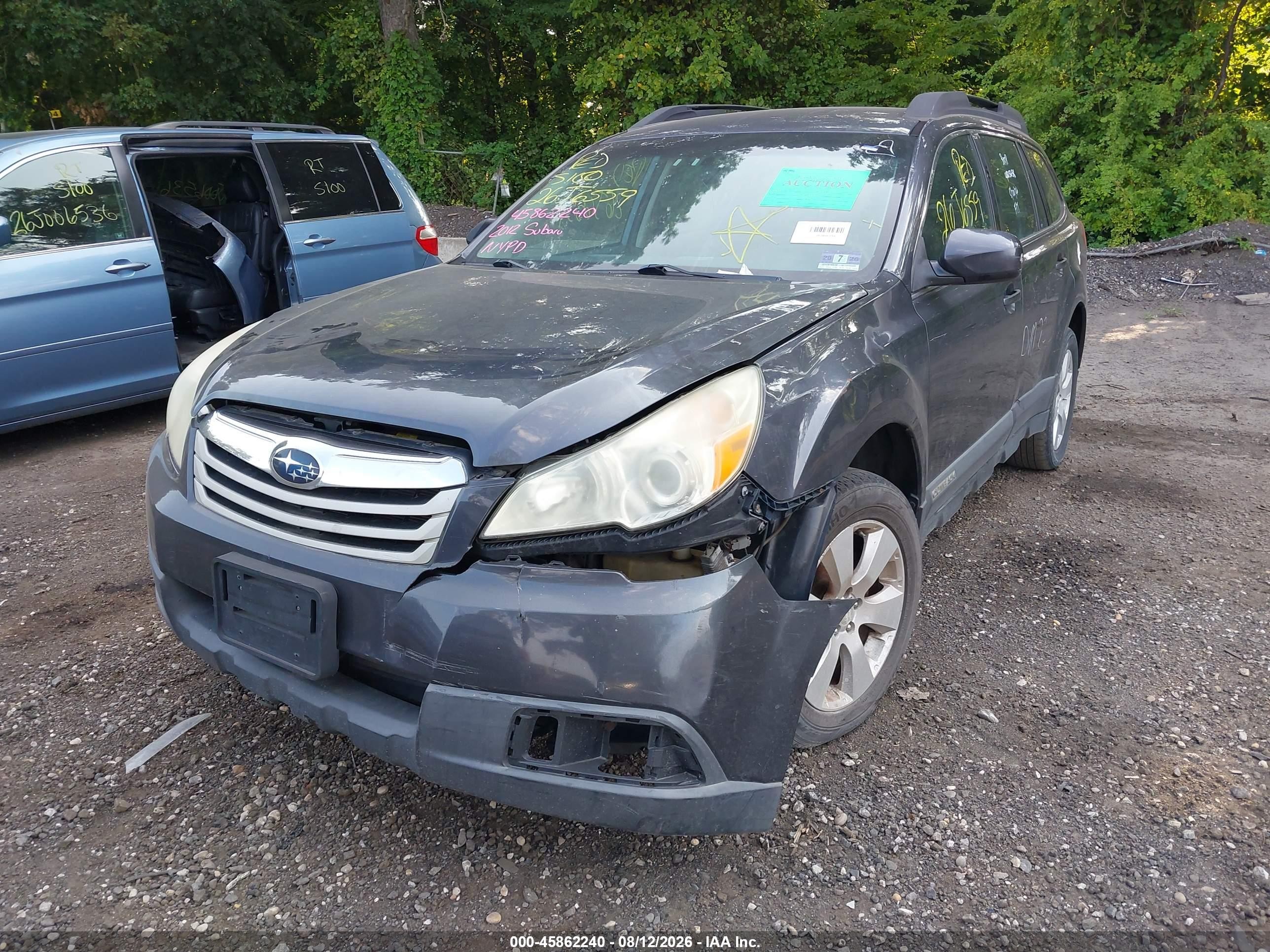 2012 Subaru Outback 2.5i Gray vin: 4S4BRBAC4C3252982