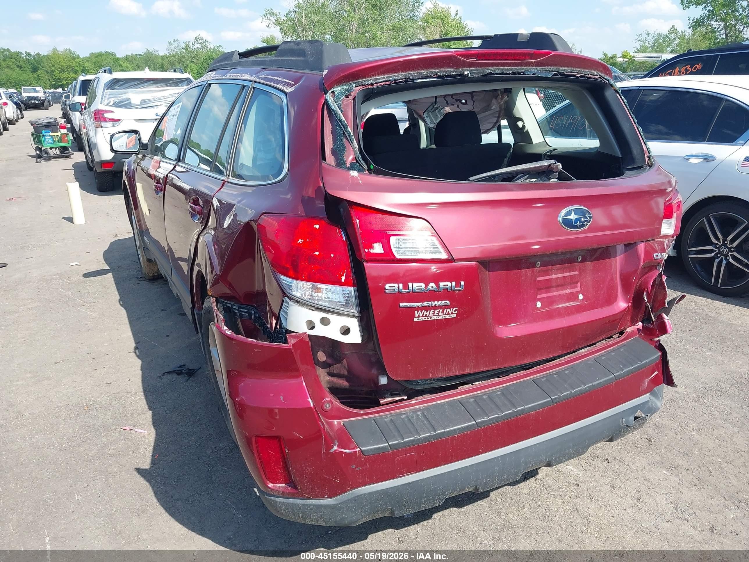 2014 Subaru Outback 2.5i Красный vin: 4S4BRBAC4E3303089