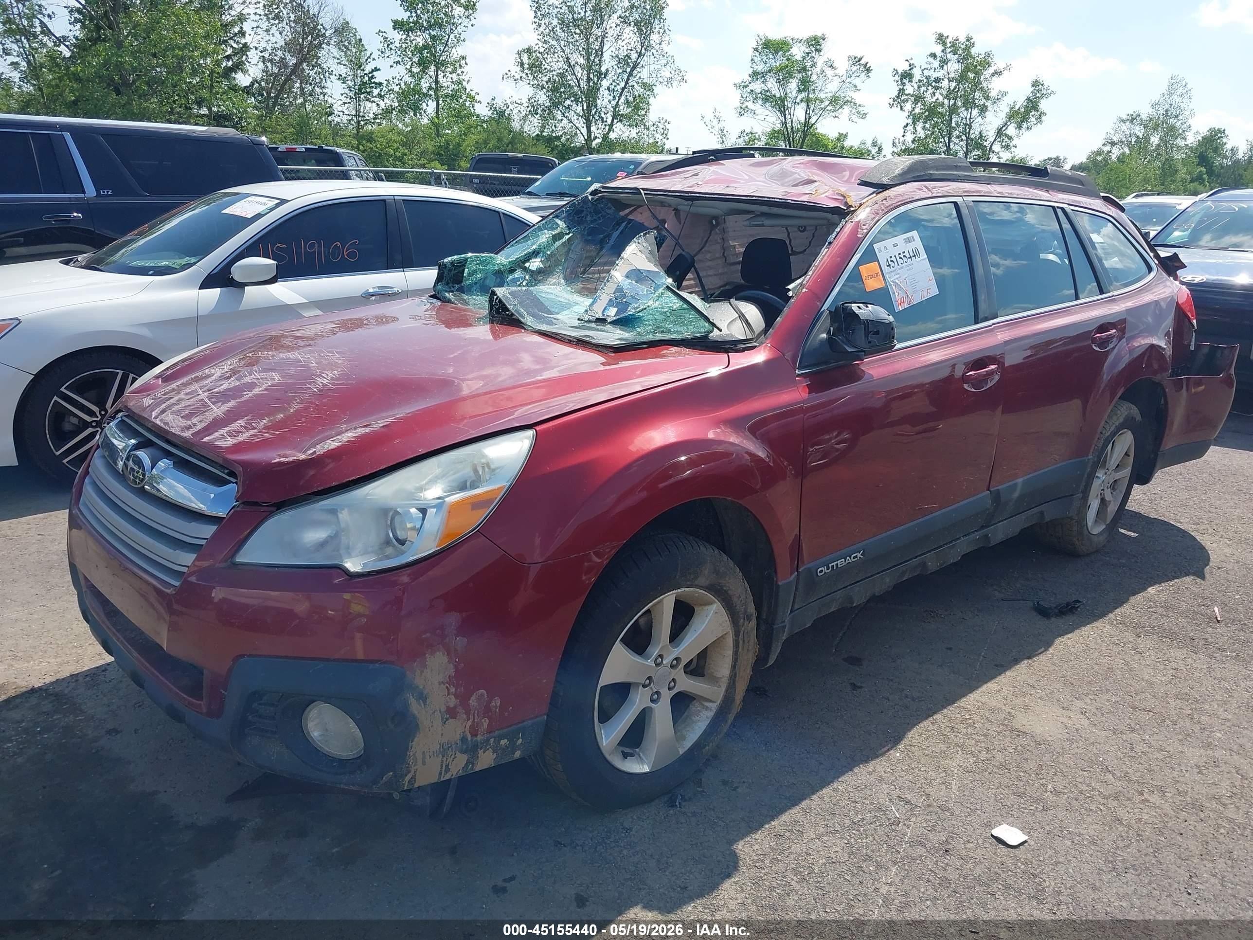 2014 Subaru Outback 2.5i Красный vin: 4S4BRBAC4E3303089