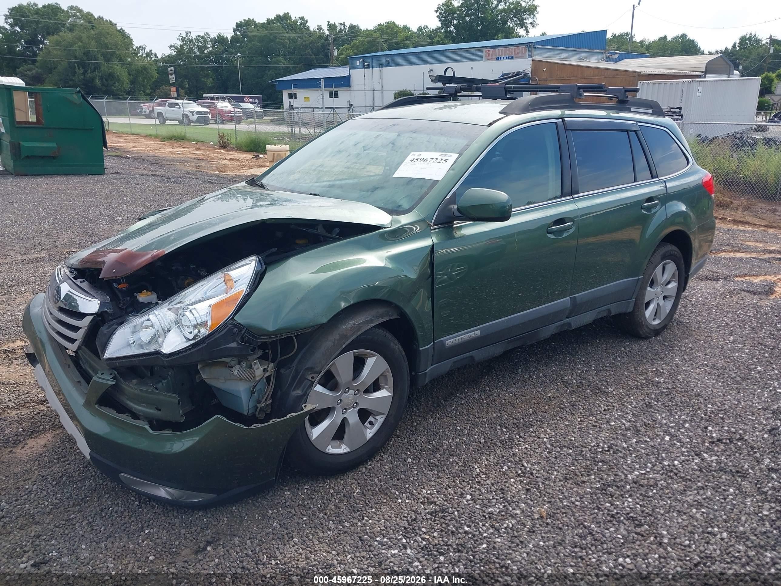 2012 Subaru Outback 2.5i Green vin: 4S4BRBAC6C3255480