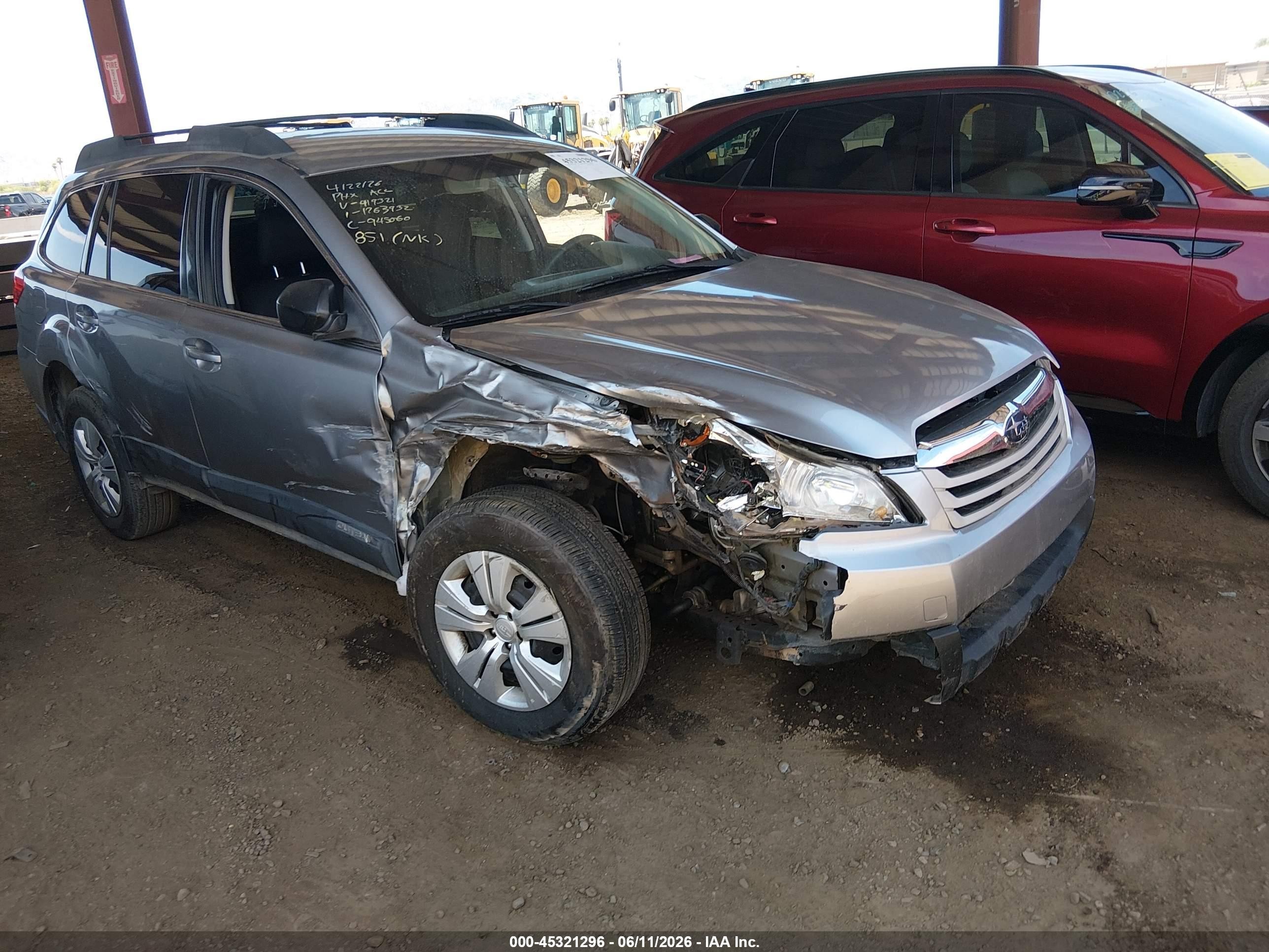 2011 Subaru Outback 2.5i Серый vin: 4S4BRBAC9B3419321
