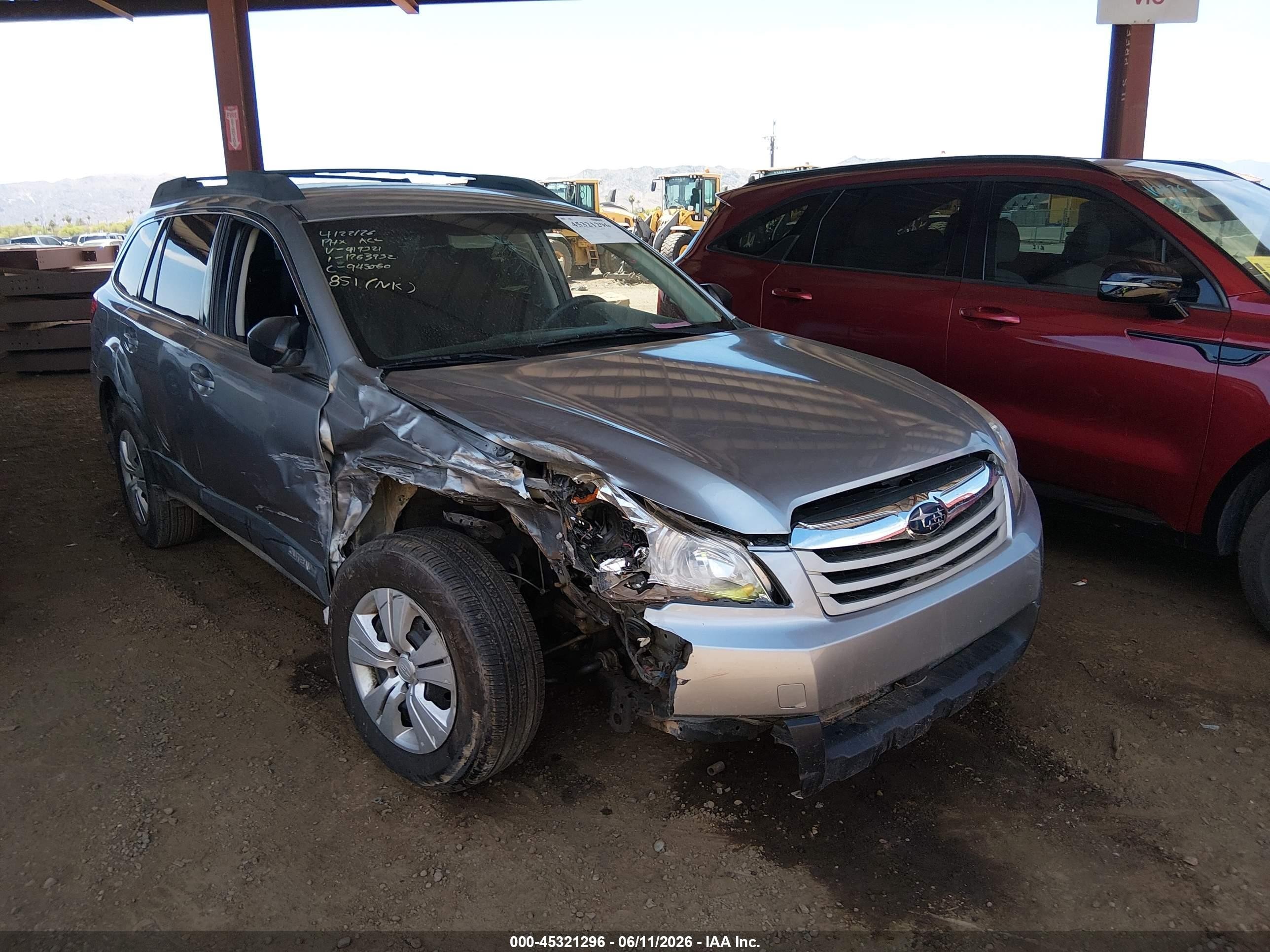 2011 Subaru Outback 2.5i Gray vin: 4S4BRBAC9B3419321