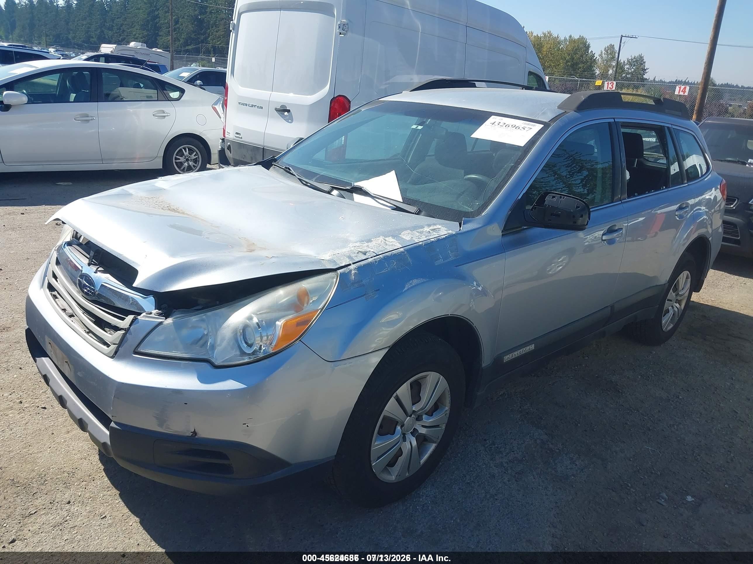 2012 Subaru Outback 2.5i Silver vin: 4S4BRBAC9C3284486