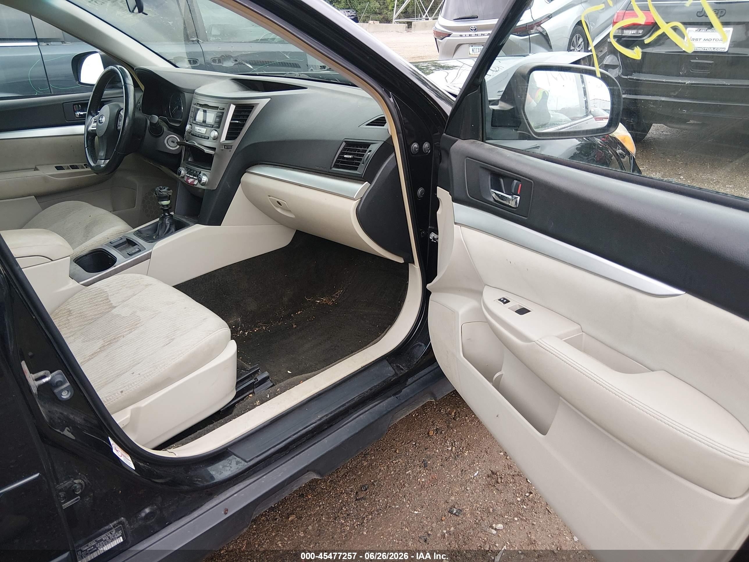 2012 Subaru Outback 2.5i Premium Black vin: 4S4BRBCC1C1248977