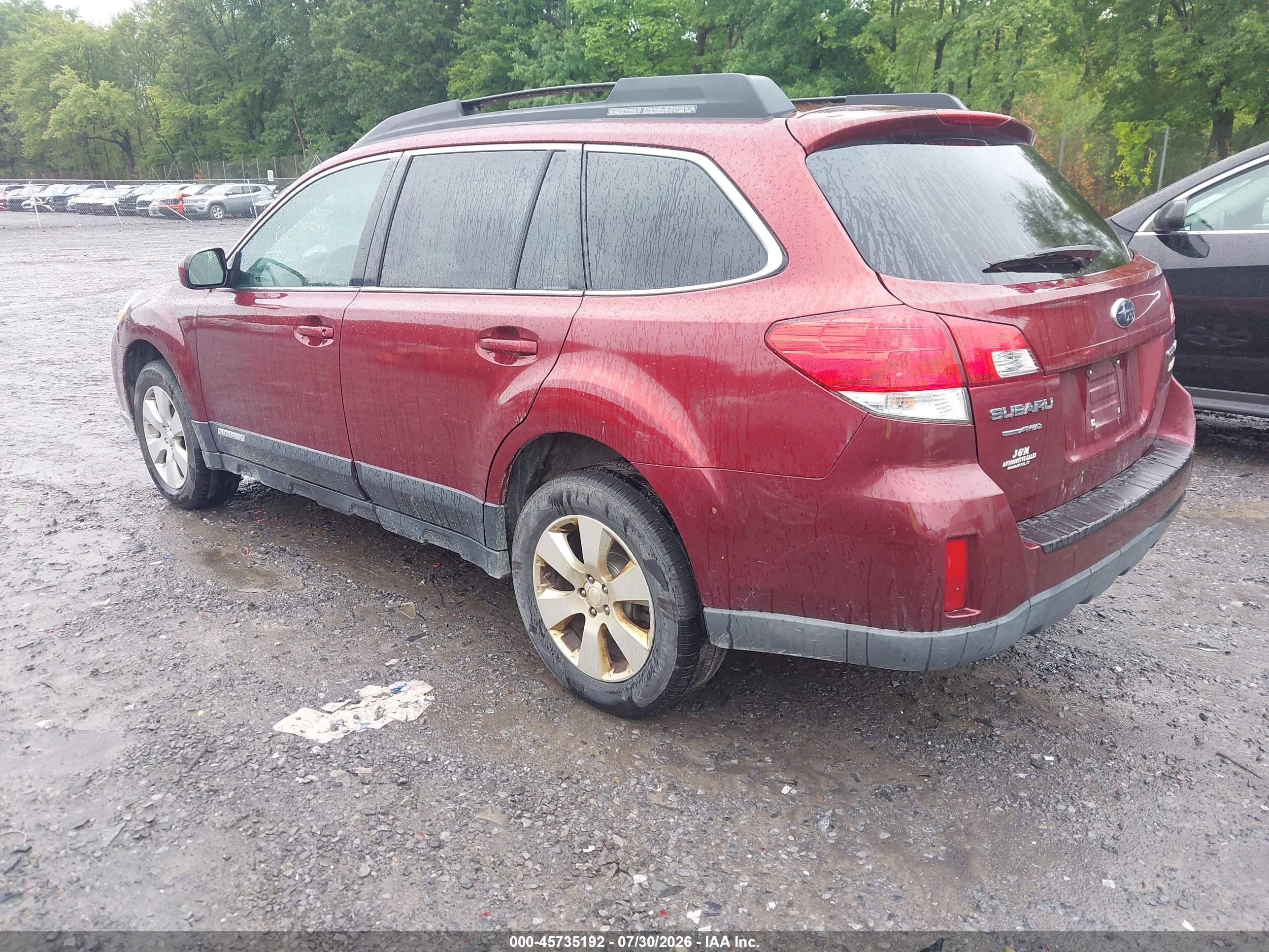 2012 Subaru Outback 2.5i Premium Red vin: 4S4BRBCC1C3207799