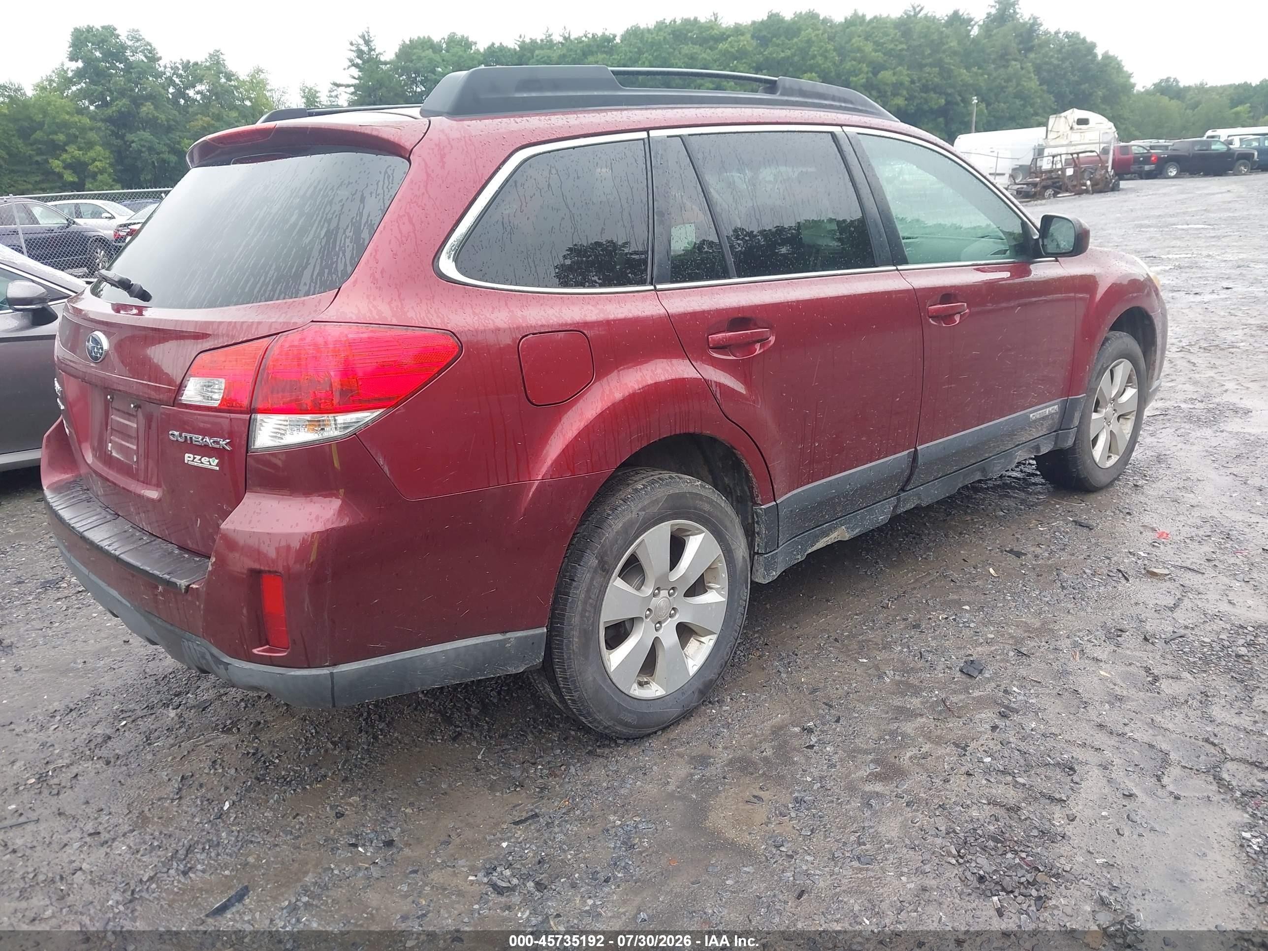 2012 Subaru Outback 2.5i Premium Red vin: 4S4BRBCC1C3207799