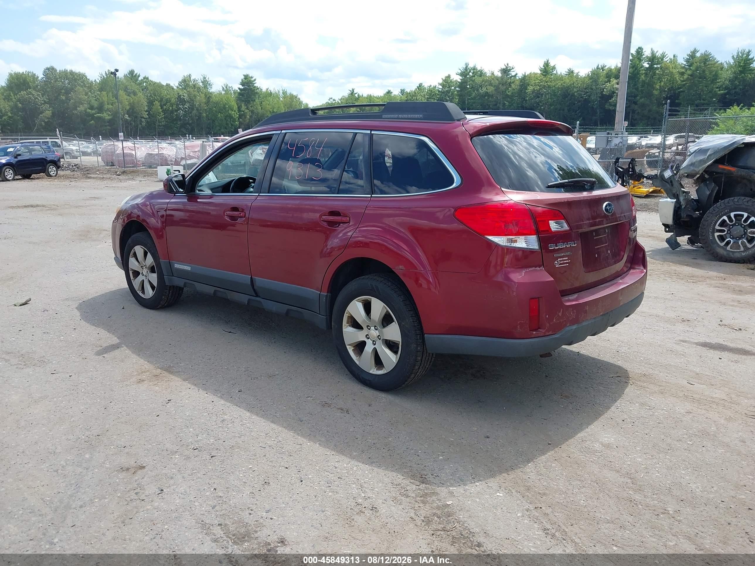 2012 Subaru Outback 2.5i Premium Maroon vin: 4S4BRBCC1C3266934