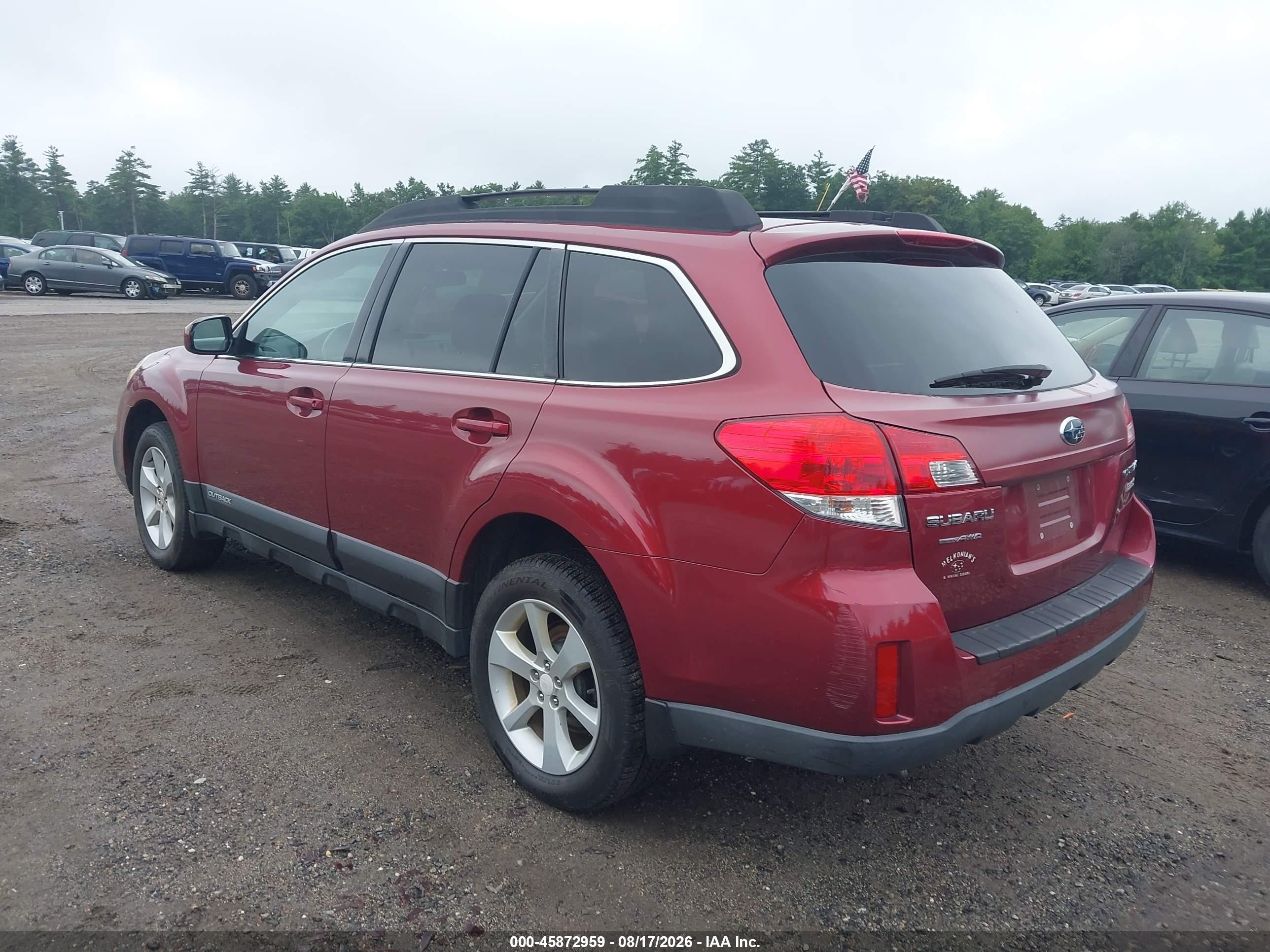 2013 Subaru Outback 2.5i Premium Red vin: 4S4BRBCC2D3320789