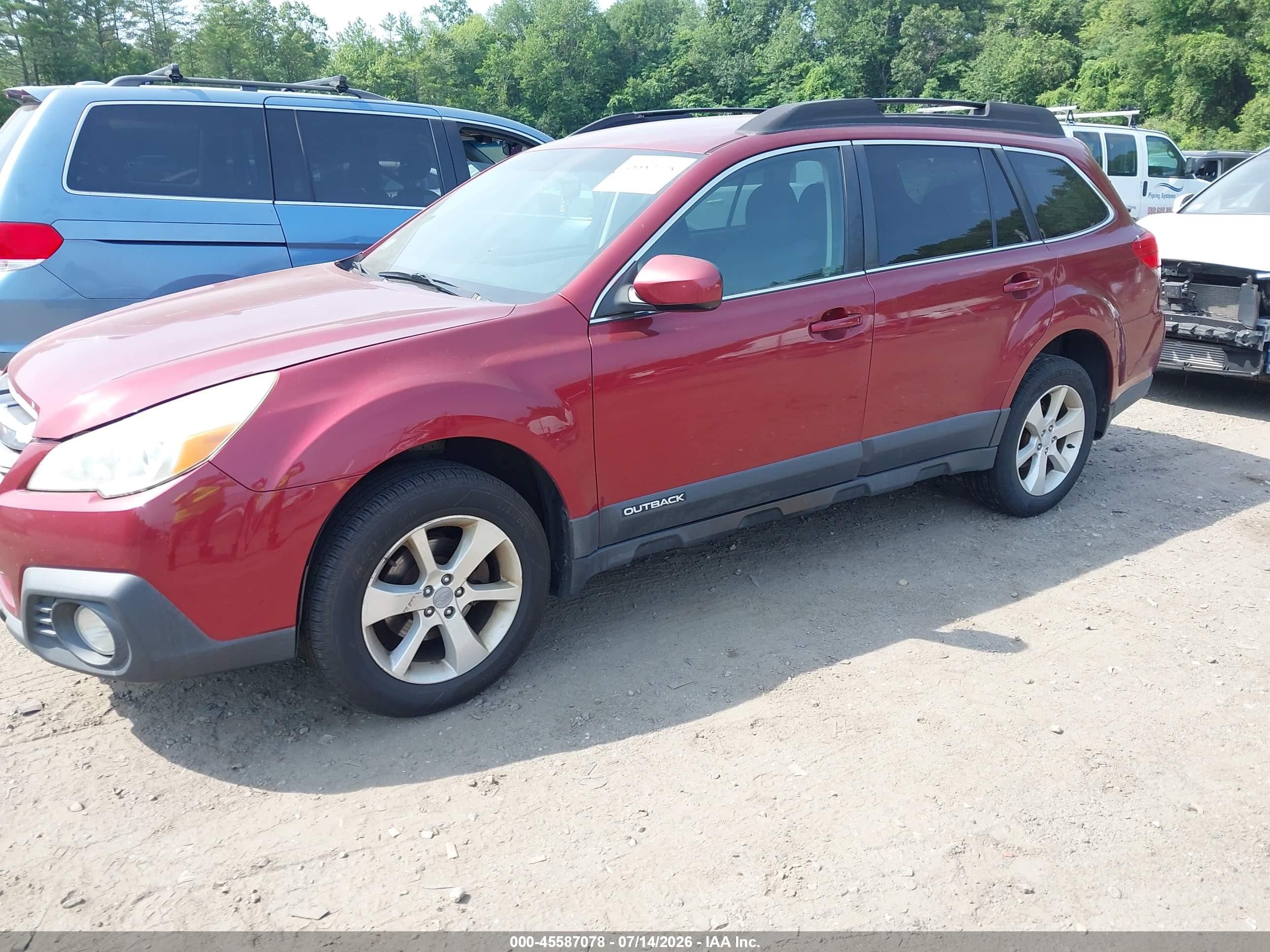 2014 Subaru Outback 2.5i Premium Red vin: 4S4BRBCC2E3249885