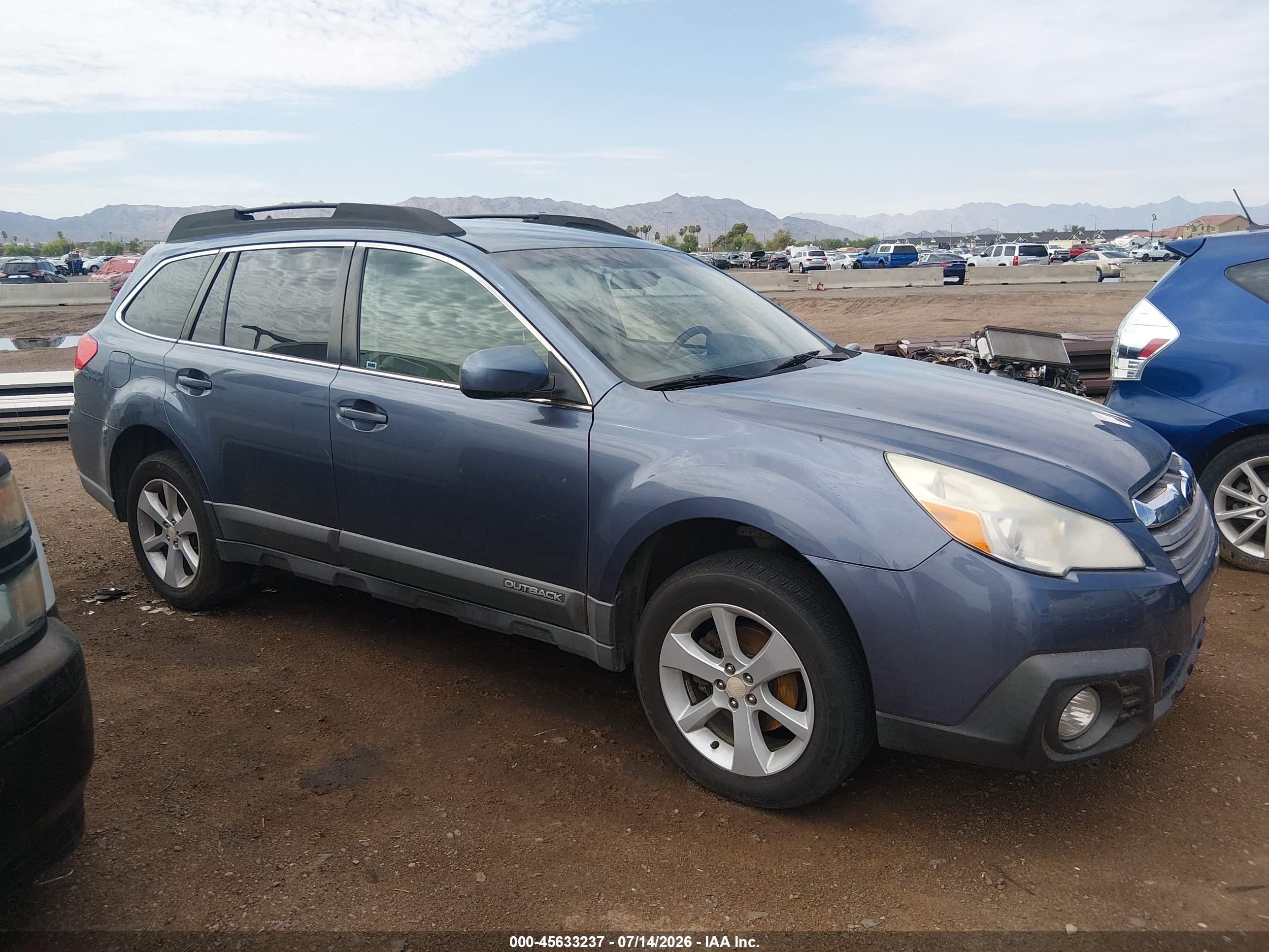 2014 Subaru Outback 2.5i Premium Blue vin: 4S4BRBCC2E3327761