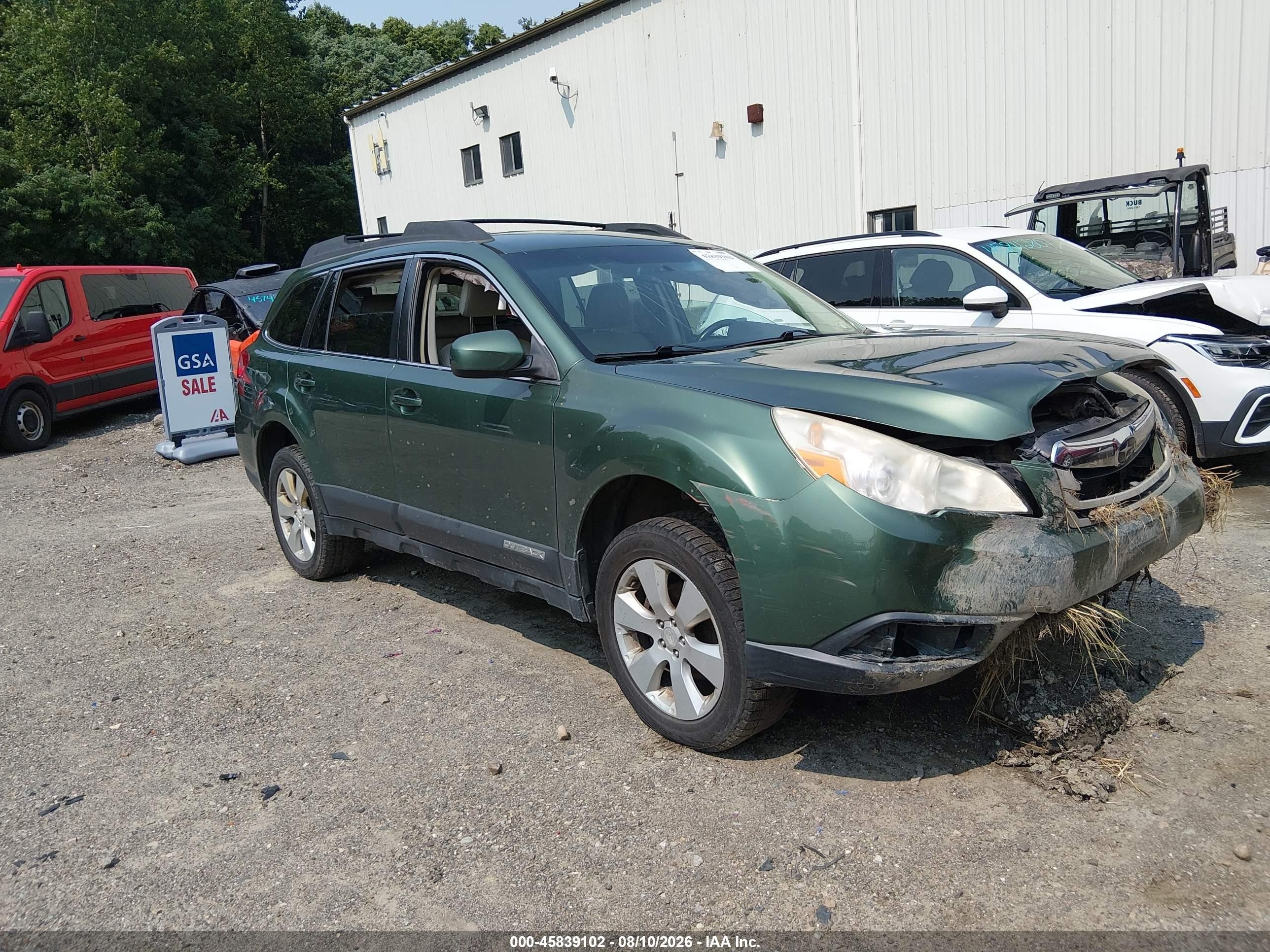 2012 Subaru Outback 2.5i Premium Green vin: 4S4BRBCC4C3302972