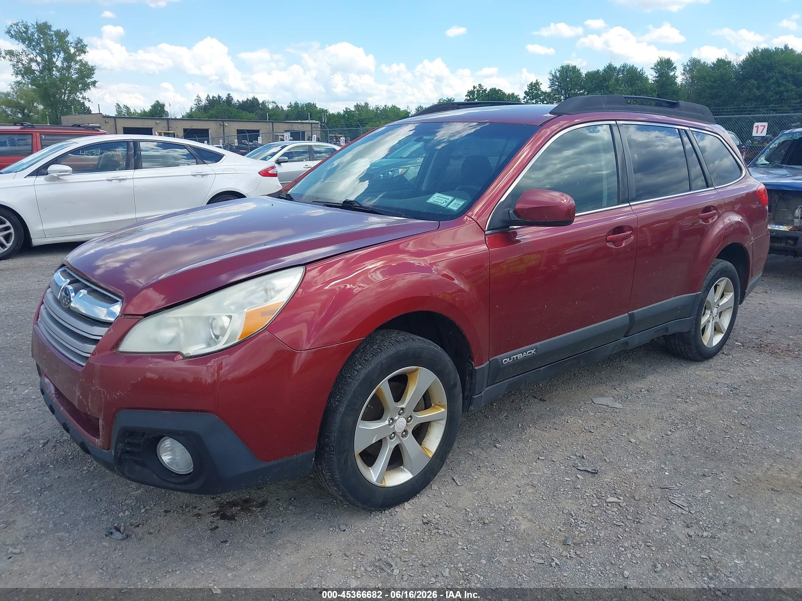 2014 Subaru Outback 2.5i Premium Red vin: 4S4BRBCC4E3202356