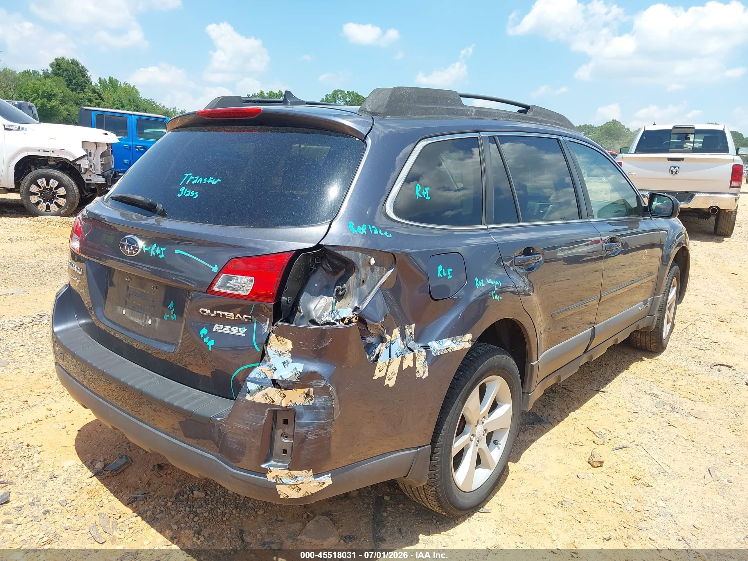 2014 Subaru Outback 2.5i Premium Blue vin: 4S4BRBCC4E3292902