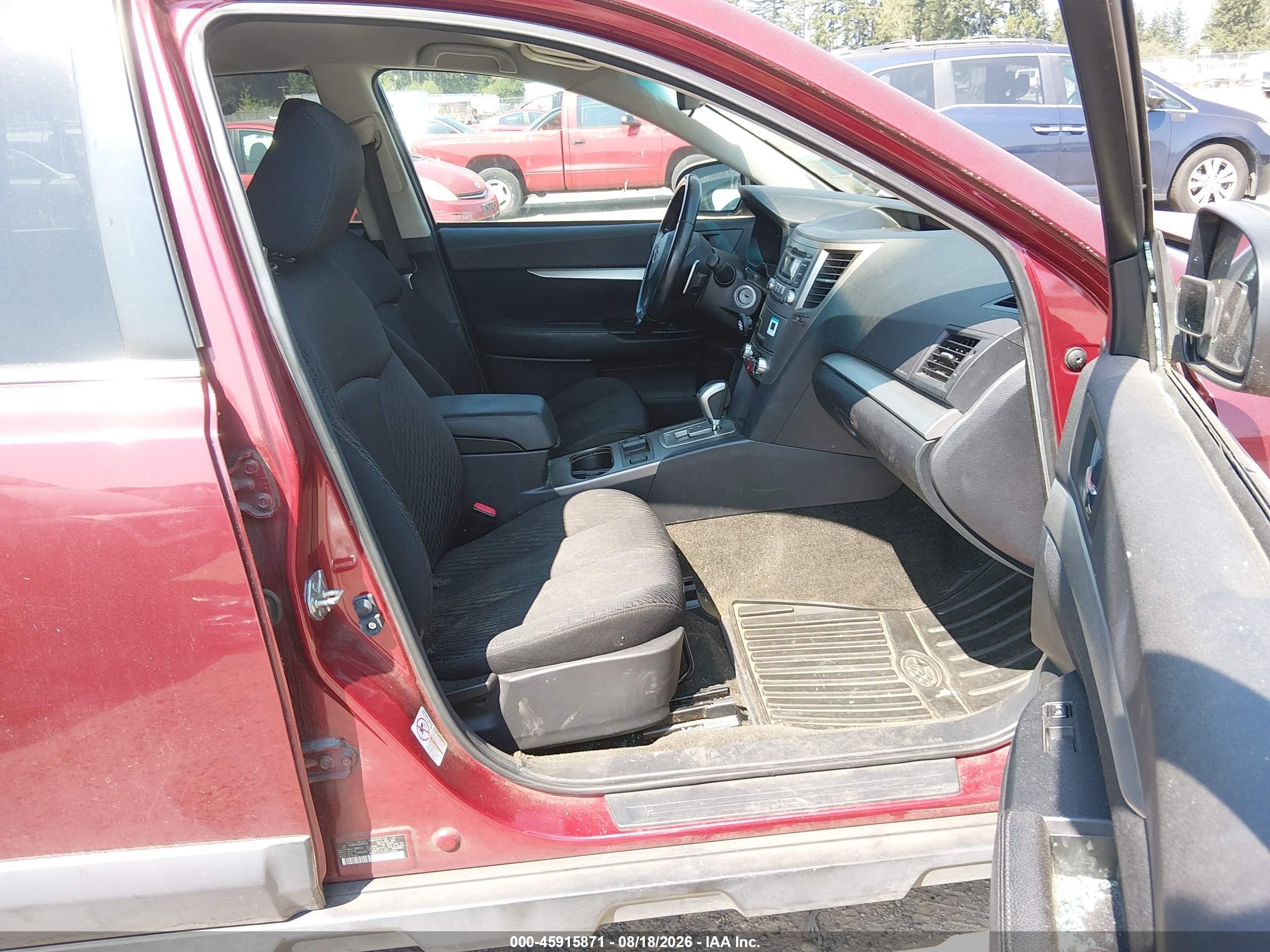 2012 Subaru Outback 2.5i Premium Red vin: 4S4BRBCC5C3257573
