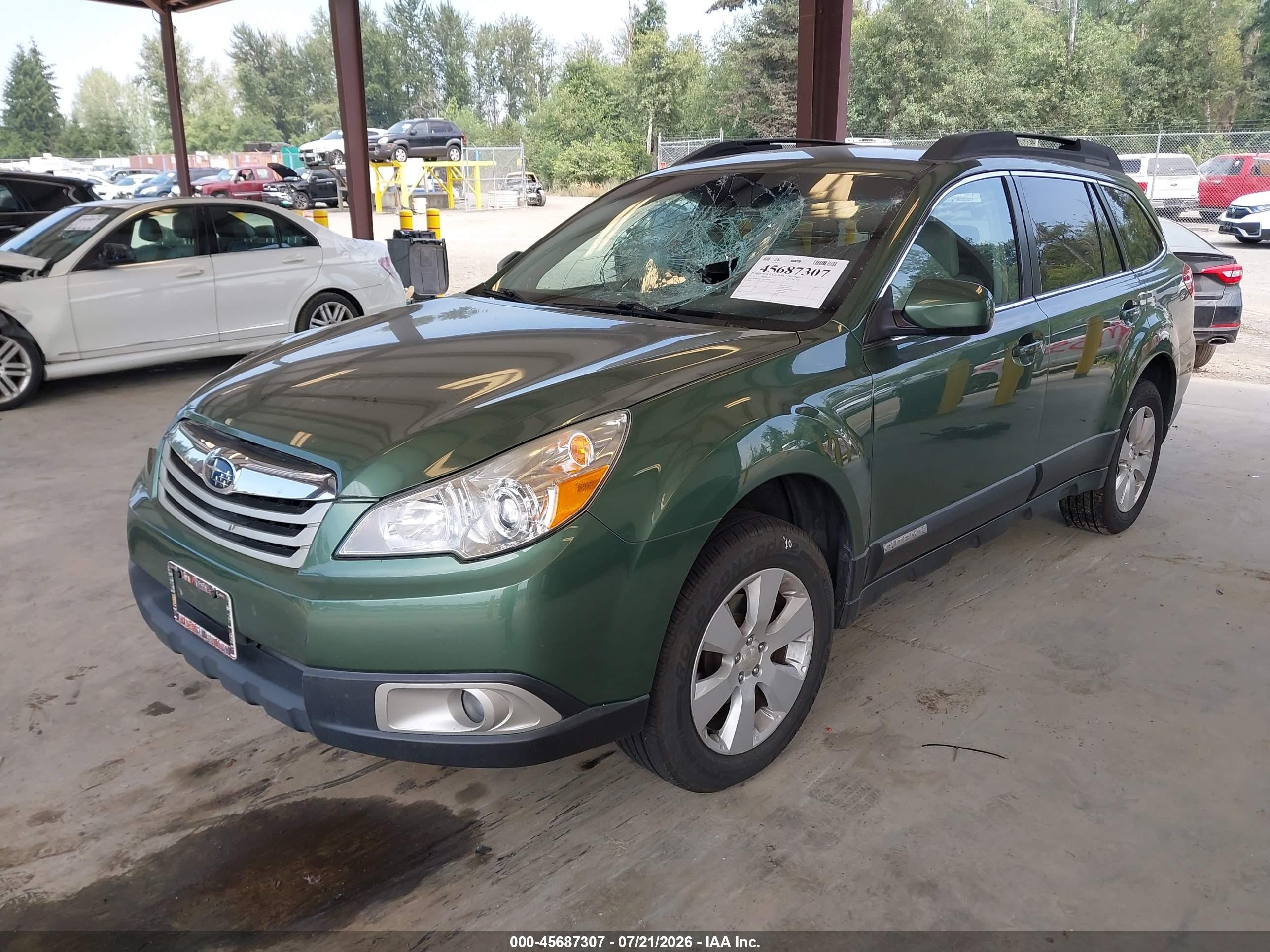 2012 Subaru Outback 2.5i Premium Green vin: 4S4BRBCC5C3294669