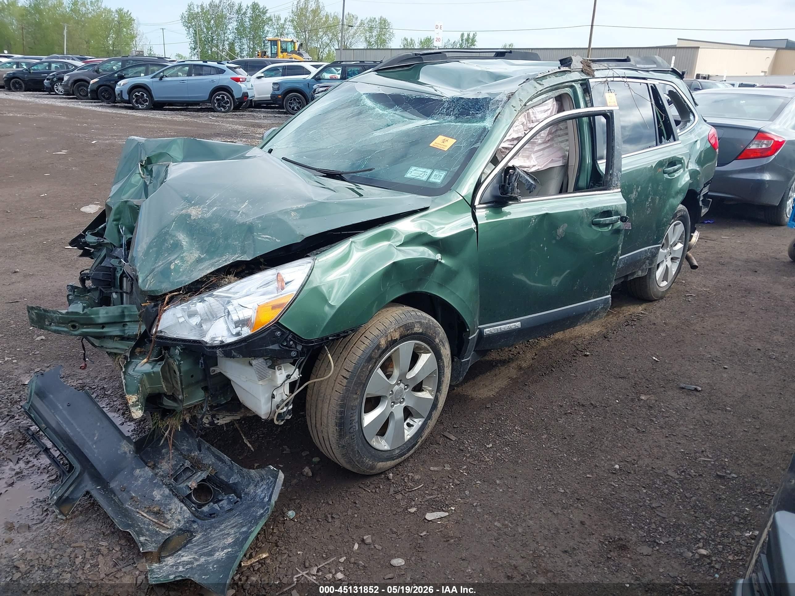 2012 Subaru Outback 2.5i Premium Зеленый vin: 4S4BRBCC6C3203263