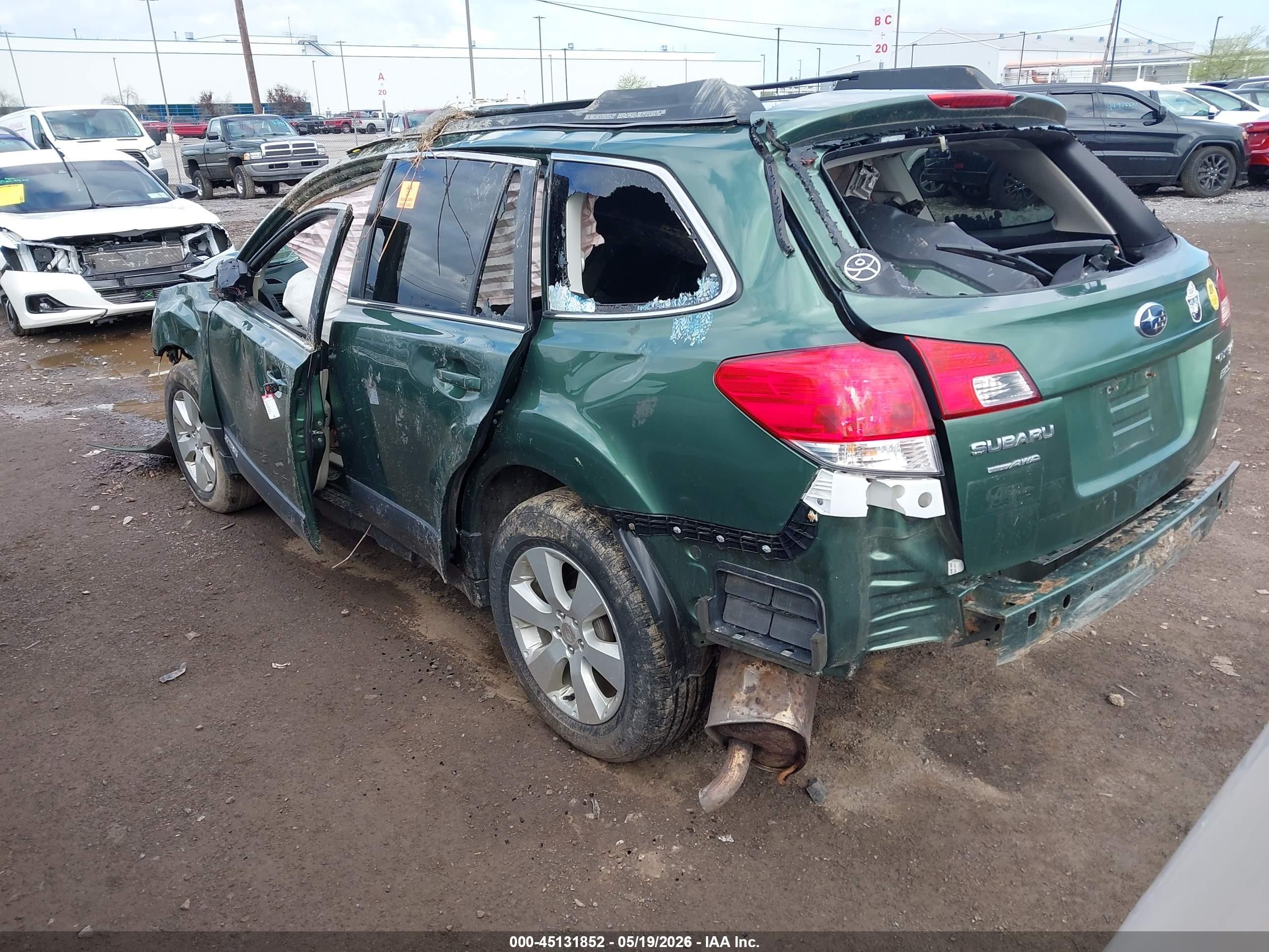 2012 Subaru Outback 2.5i Premium Зеленый vin: 4S4BRBCC6C3203263