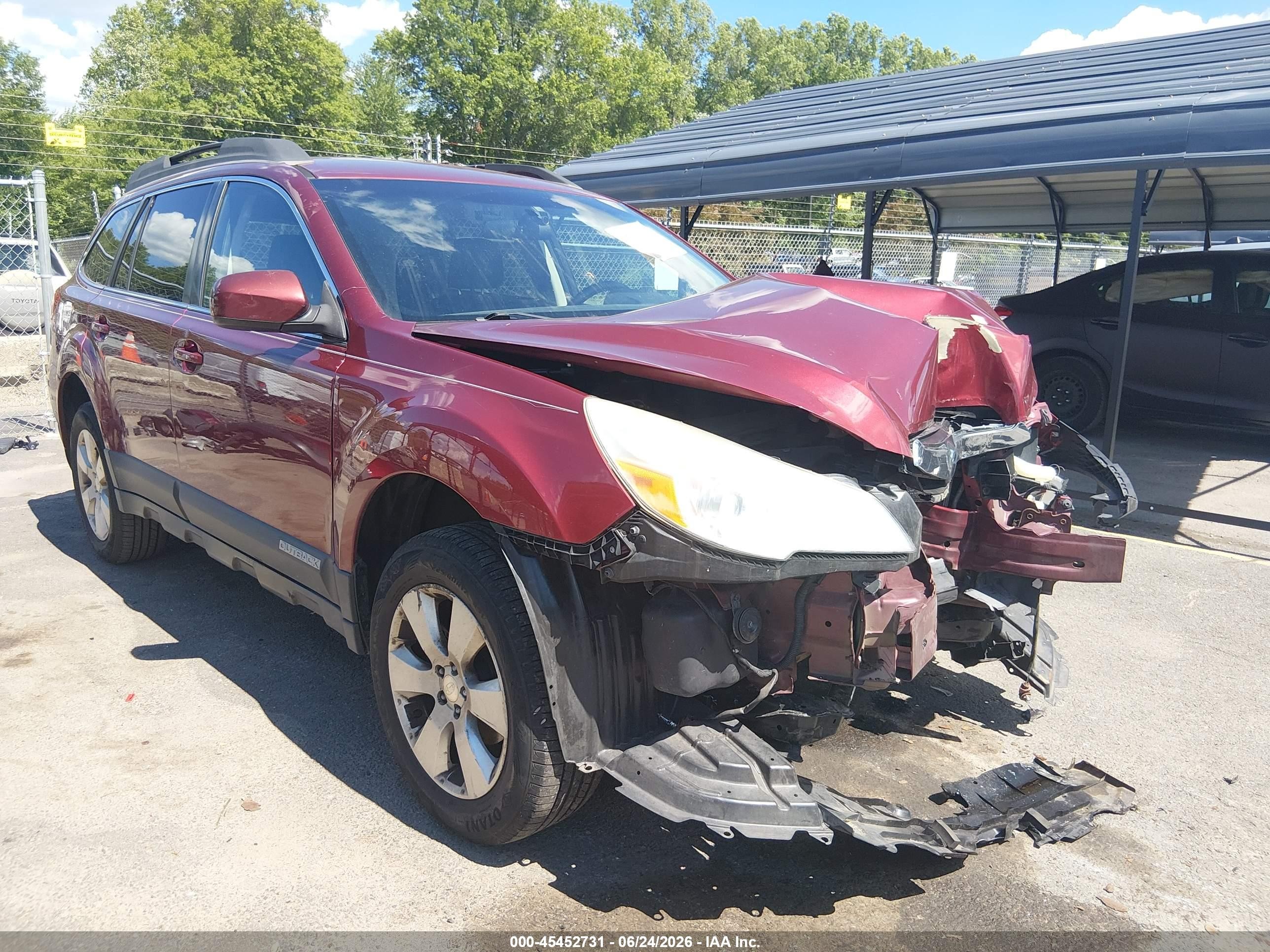 2012 Subaru Outback 2.5i Premium Burgundy vin: 4S4BRBCC7C3255047