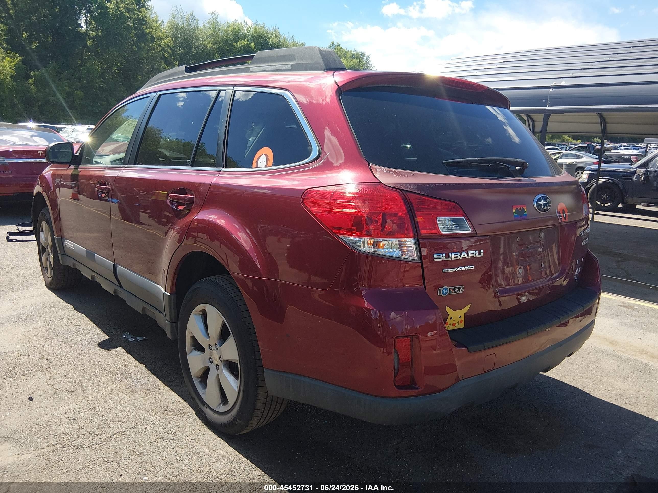 2012 Subaru Outback 2.5i Premium Burgundy vin: 4S4BRBCC7C3255047
