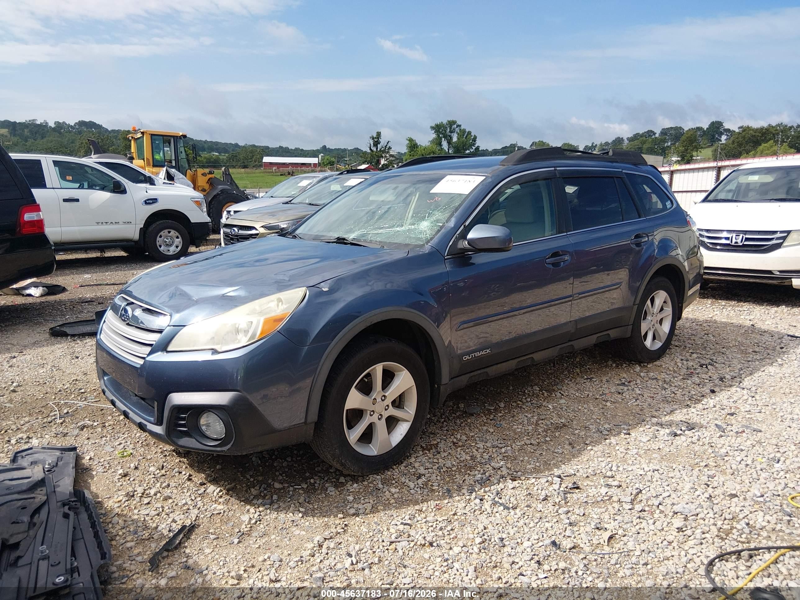 2014 Subaru Outback 2.5i Premium Blue vin: 4S4BRBCC9E3223025