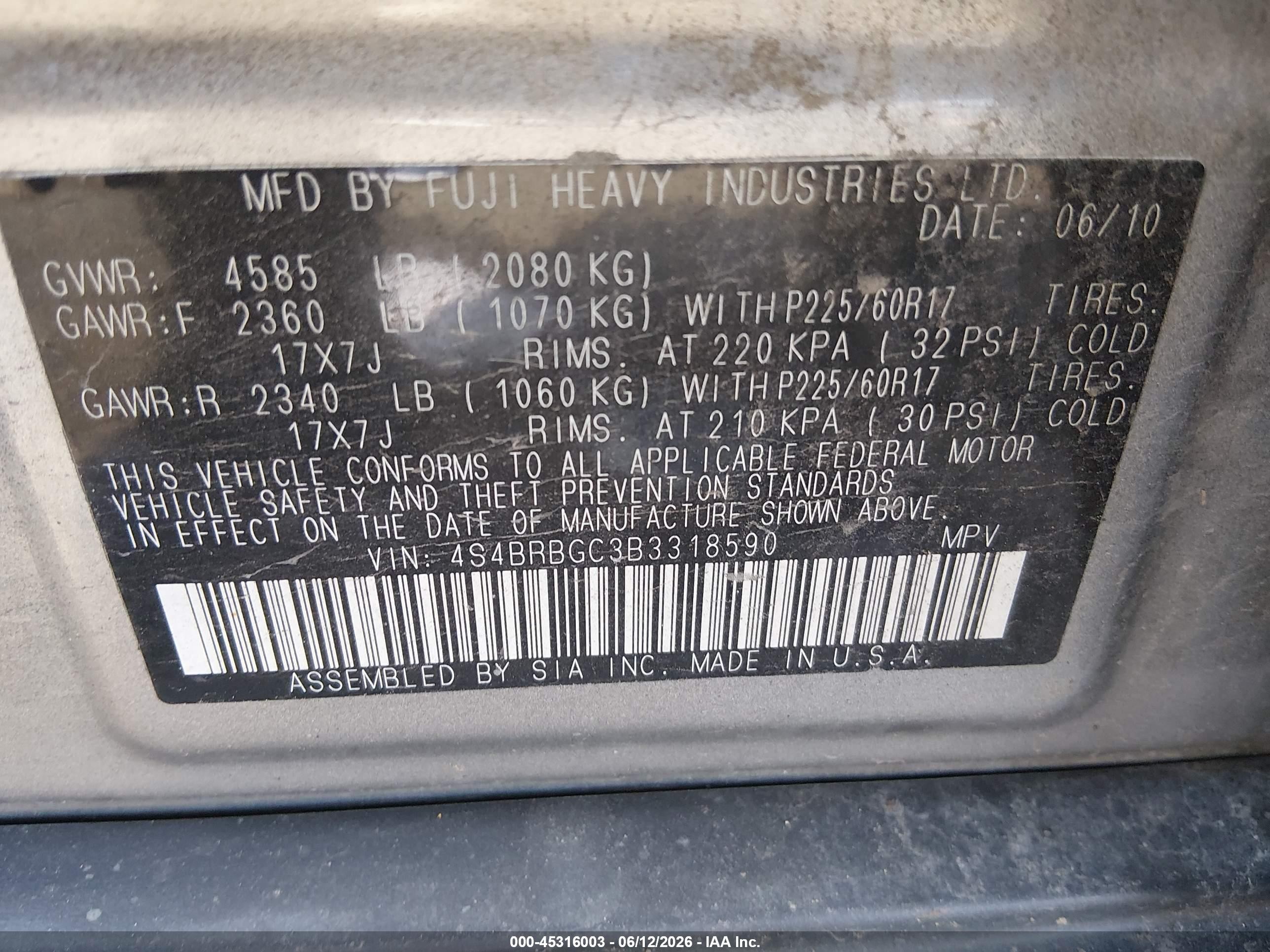 2011 Subaru Outback 2.5i Premium Silver vin: 4S4BRBGC3B3318590