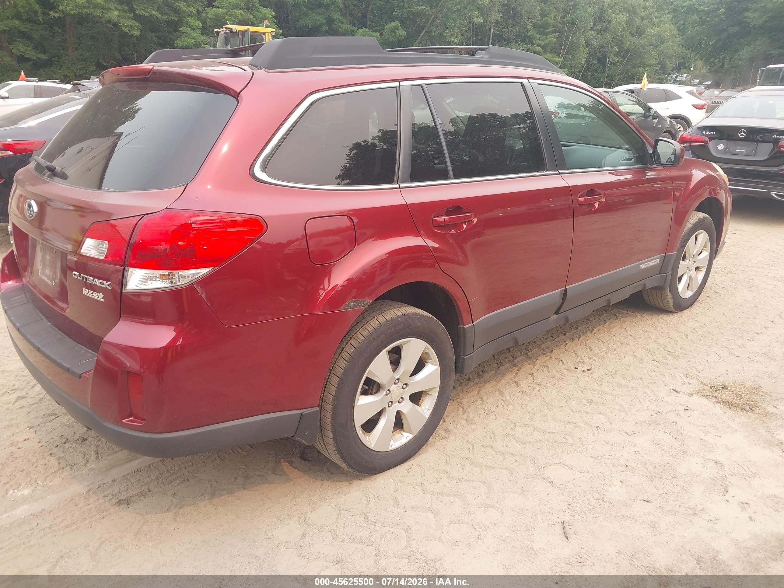2012 Subaru Outback 2.5i Premium Темно-бордовый vin: 4S4BRBGC3C1252409