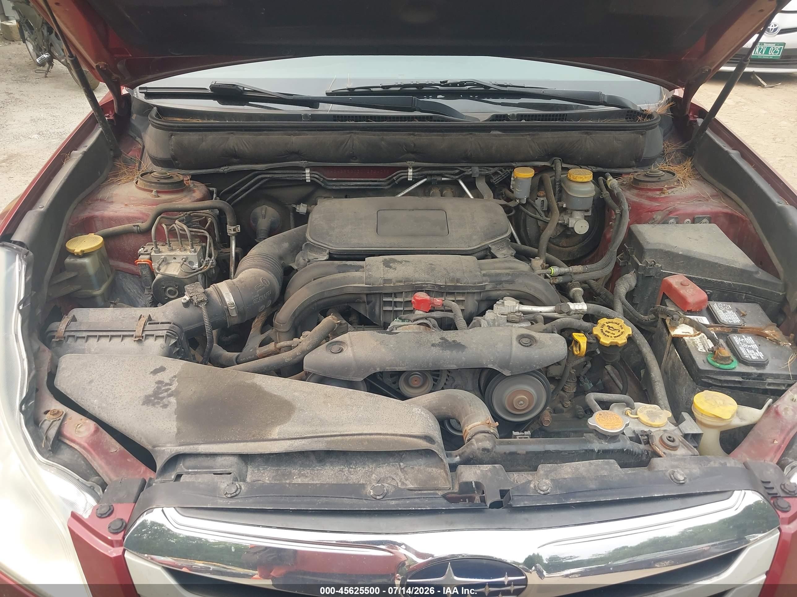 2012 Subaru Outback 2.5i Premium Темно-бордовый vin: 4S4BRBGC3C1252409