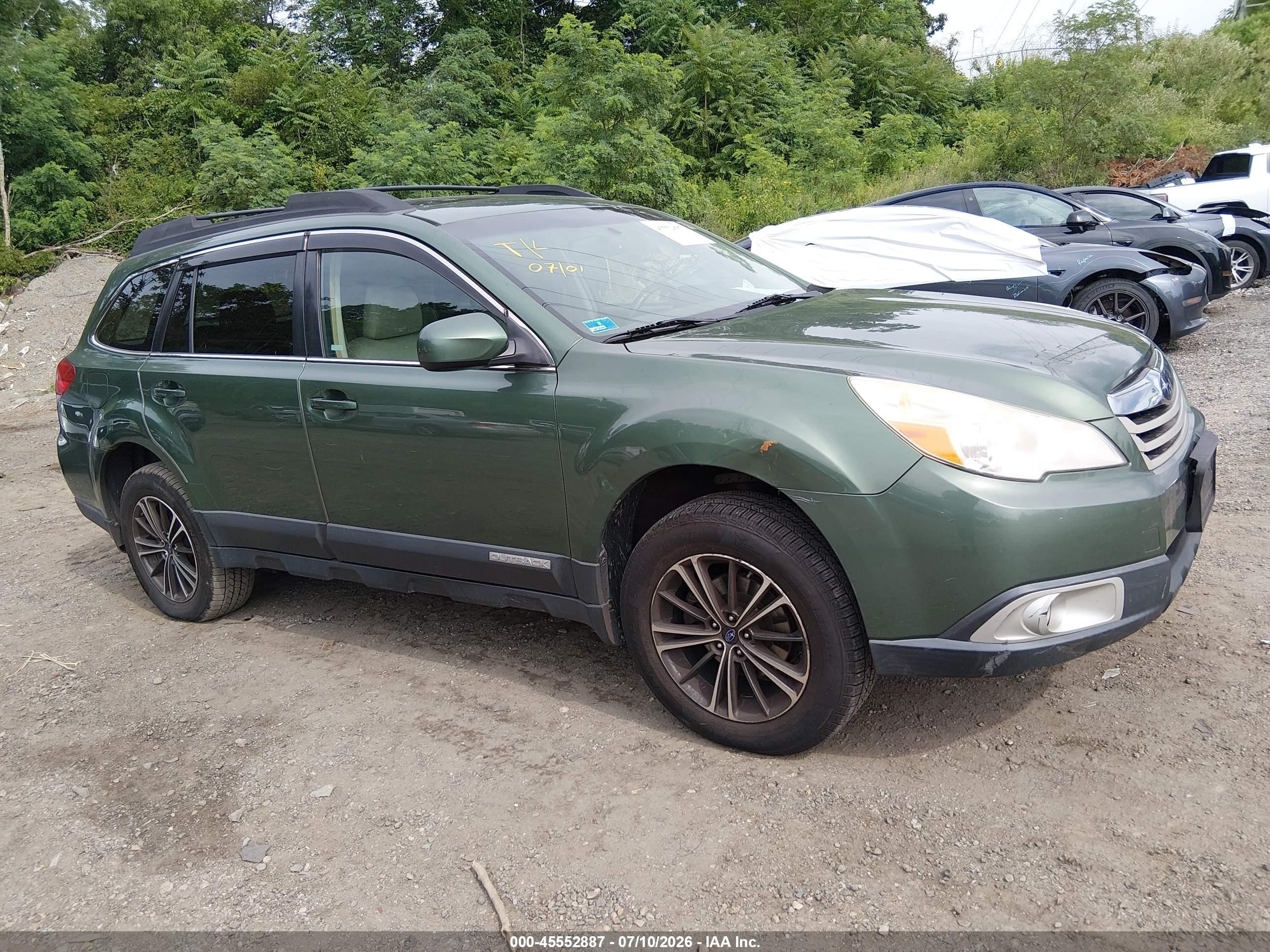 2012 Subaru Outback 2.5i Premium Зеленый vin: 4S4BRBGC9C3234033