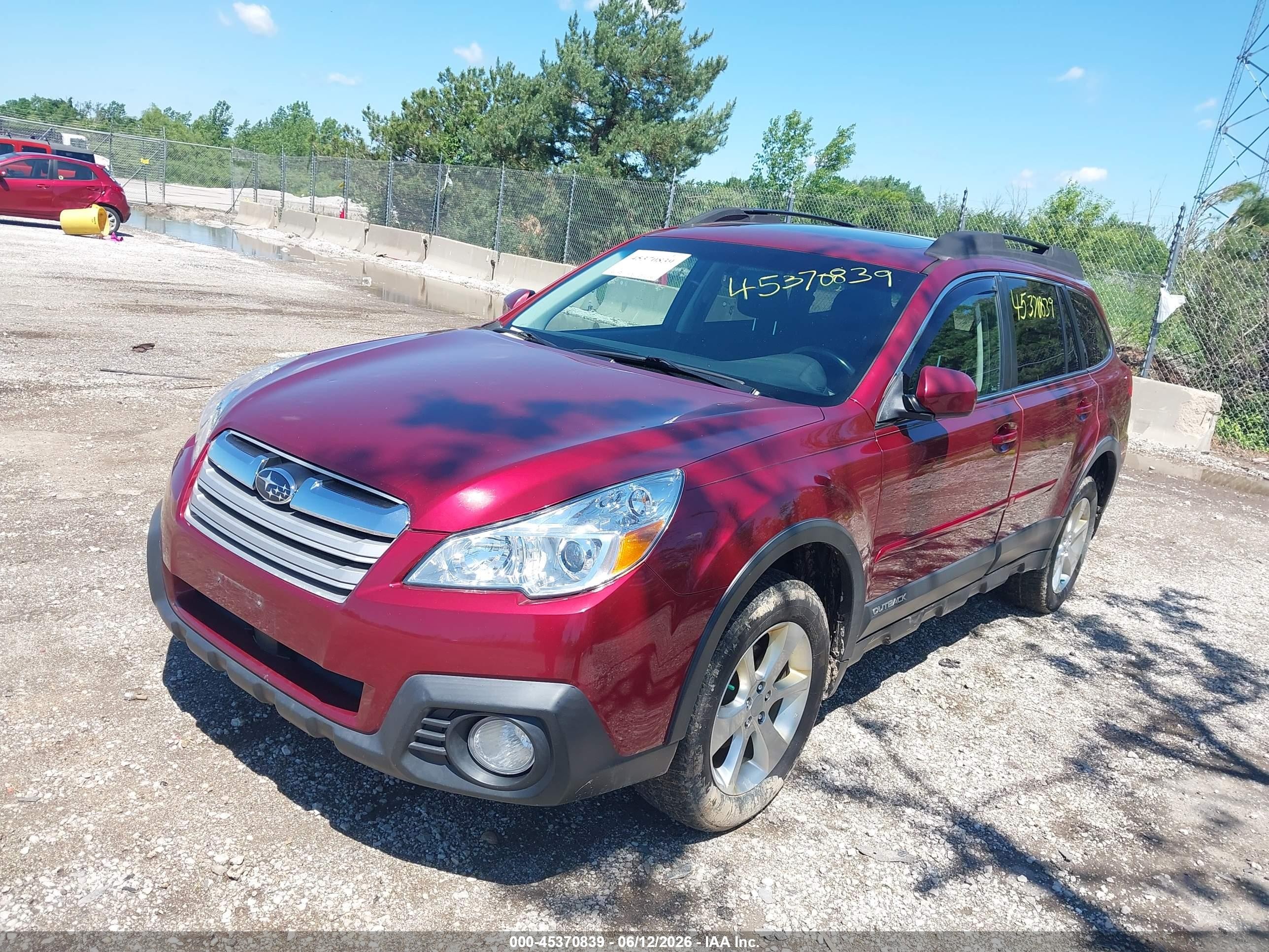 2013 Subaru Outback 2.5i Premium Red vin: 4S4BRBGCXD3319254