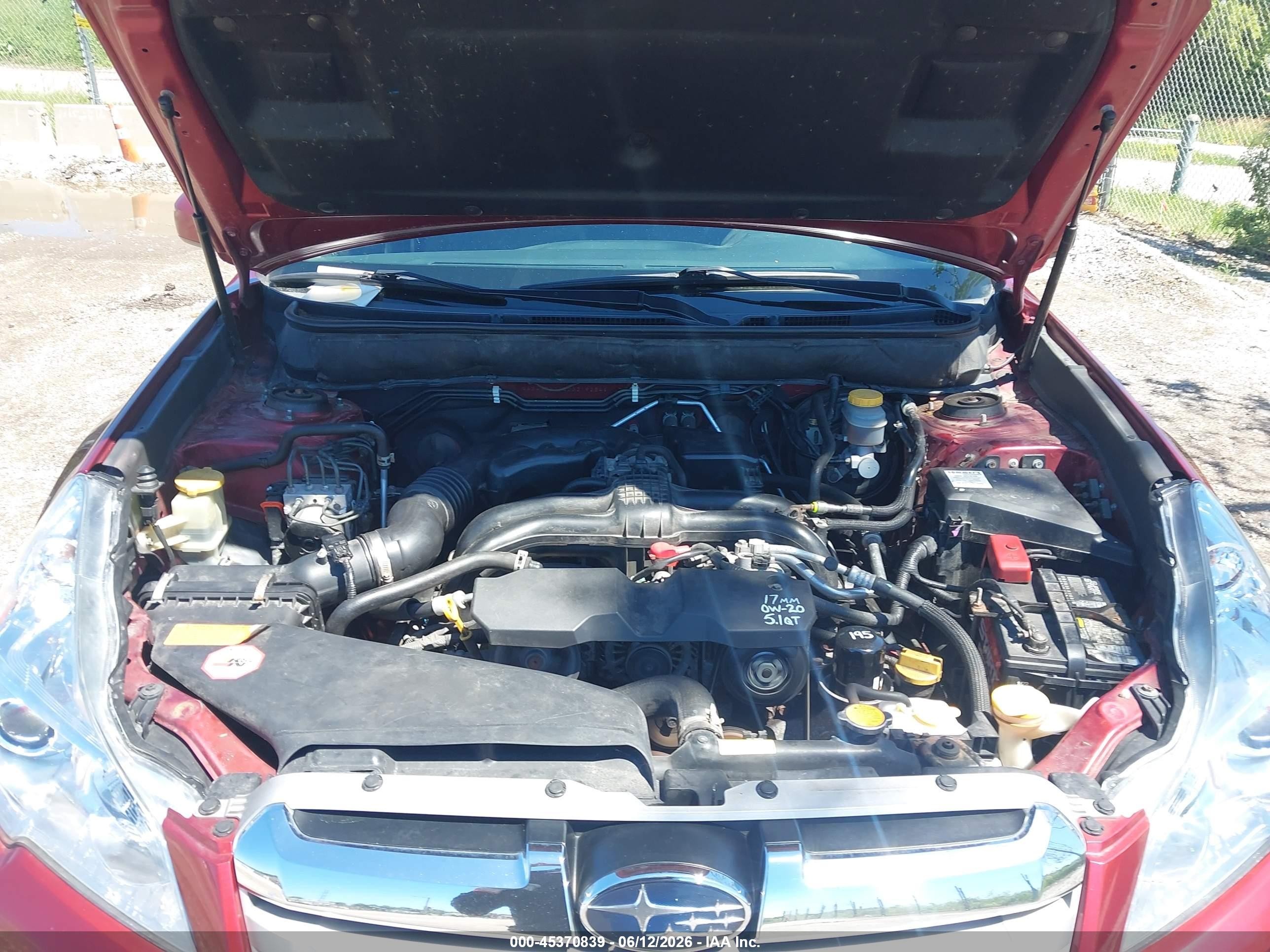 2013 Subaru Outback 2.5i Premium Red vin: 4S4BRBGCXD3319254