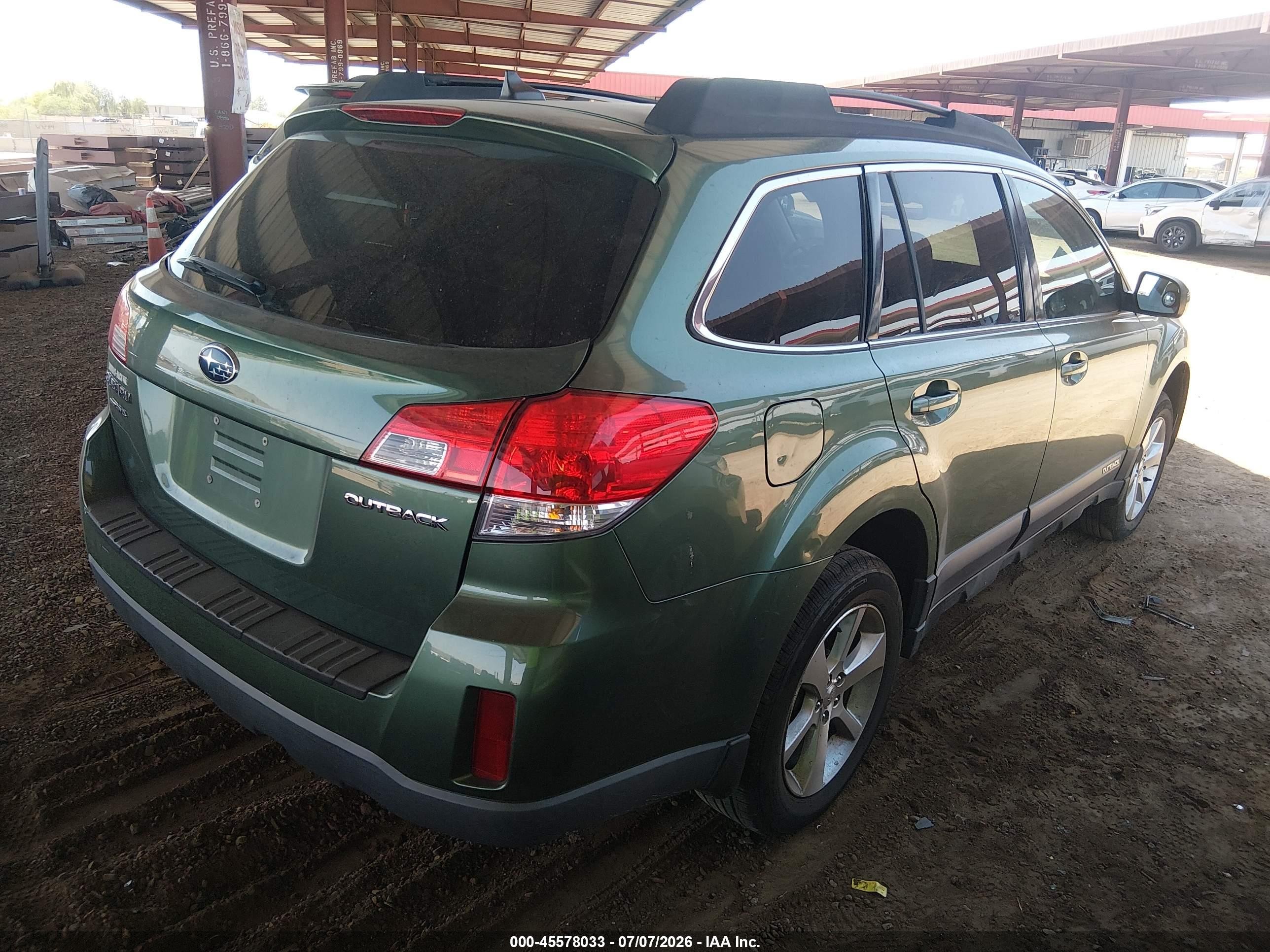 2013 Subaru Outback 2.5i Limited Green vin: 4S4BRBJC3D3294304