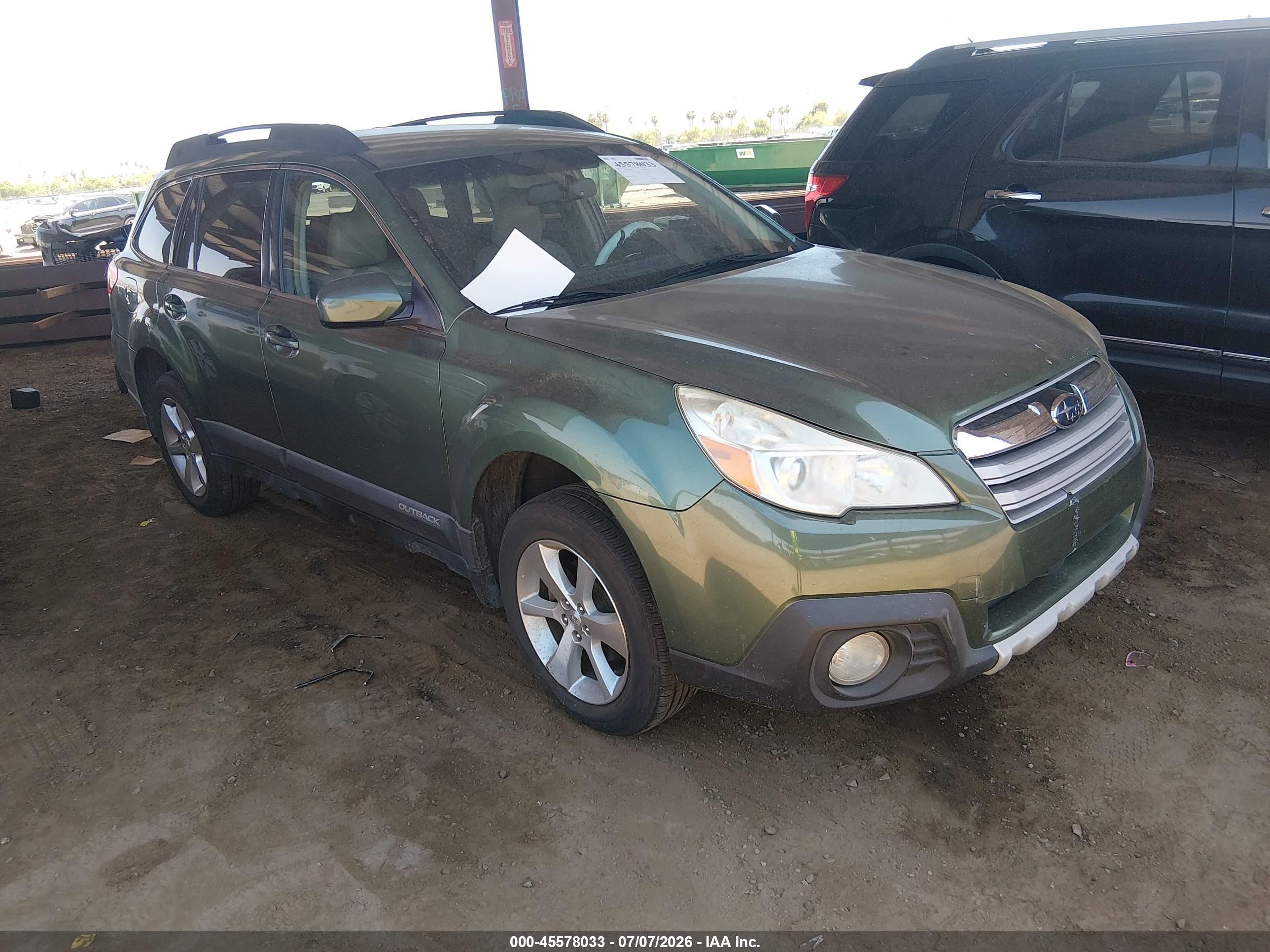 2013 Subaru Outback 2.5i Limited Зеленый vin: 4S4BRBJC3D3294304